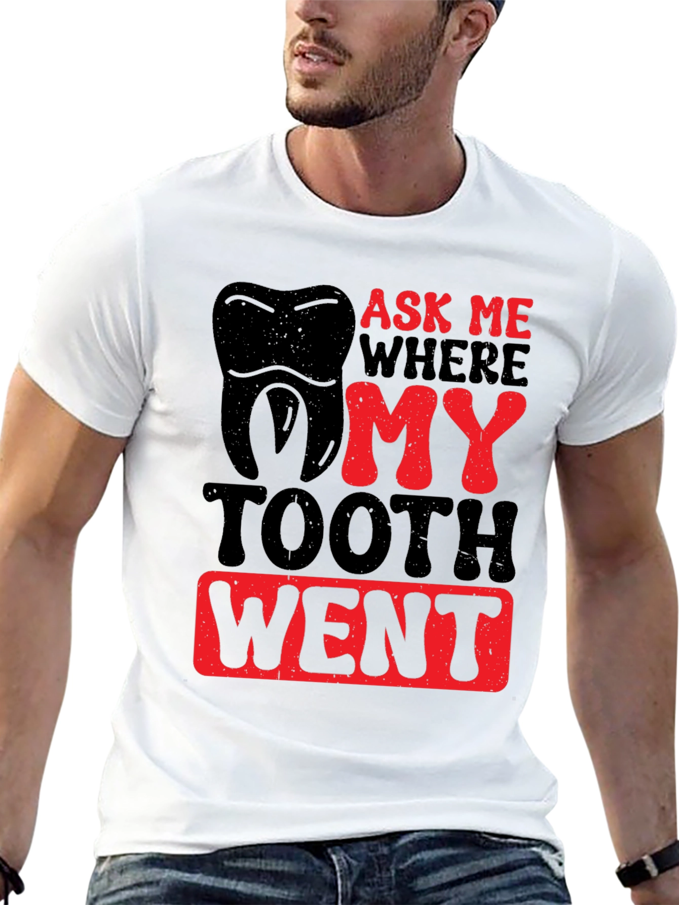Black Ask Me Where My Tooth Went T-Shirt view 13