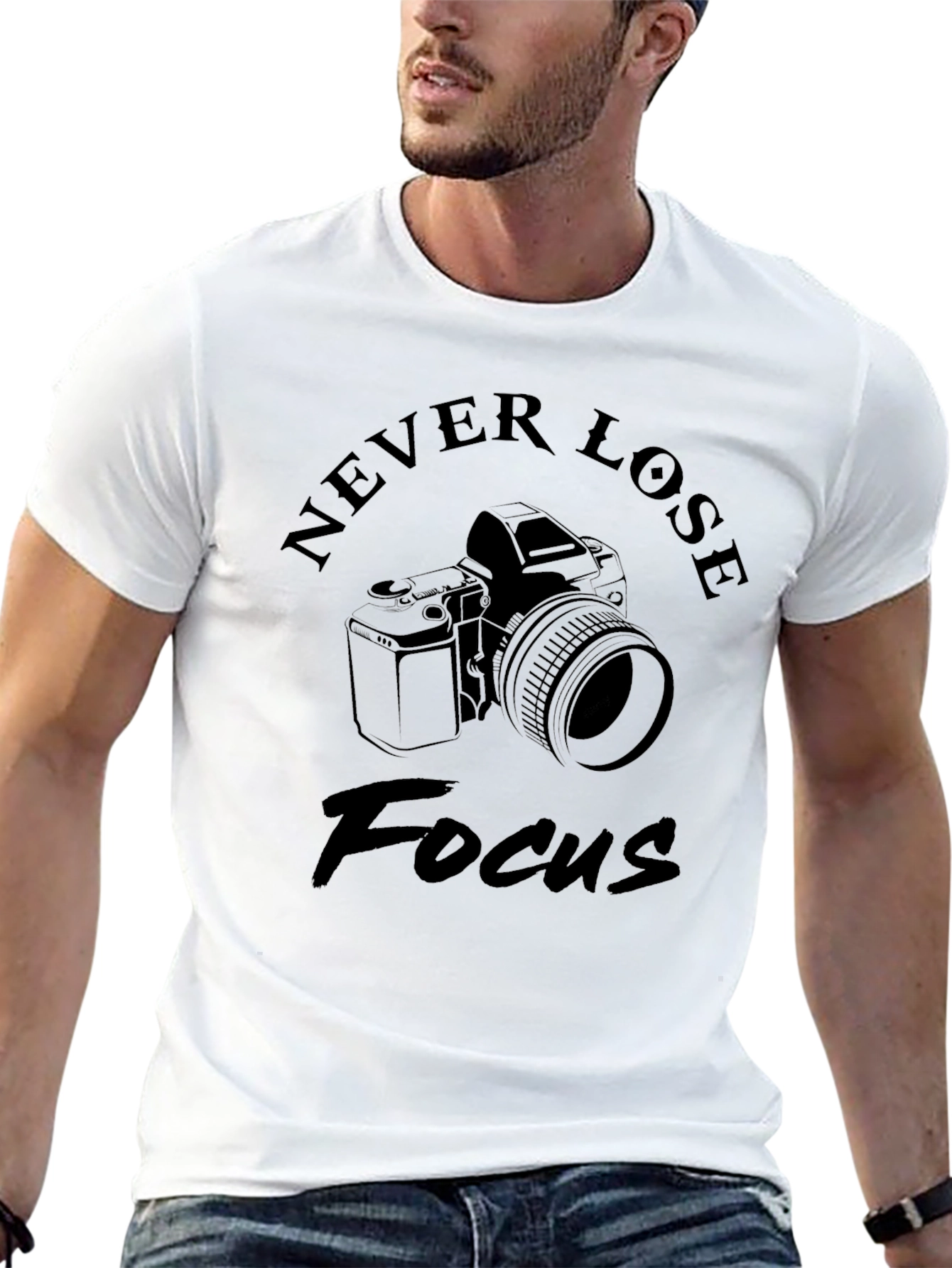 Black Never Lose Focus Camera T-Shirt - Photographer Gift view 13