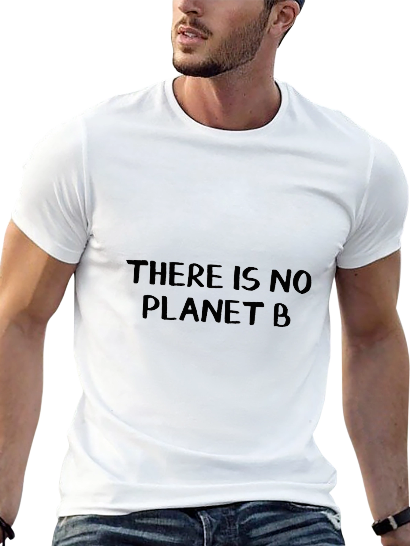 Black Eco-Friendly "There Is No Planet B" Black T-Shirt view 13