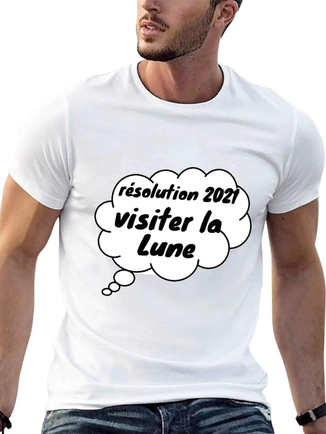 Black Lunar Resolution T-Shirt - French Novelty Tee view 13