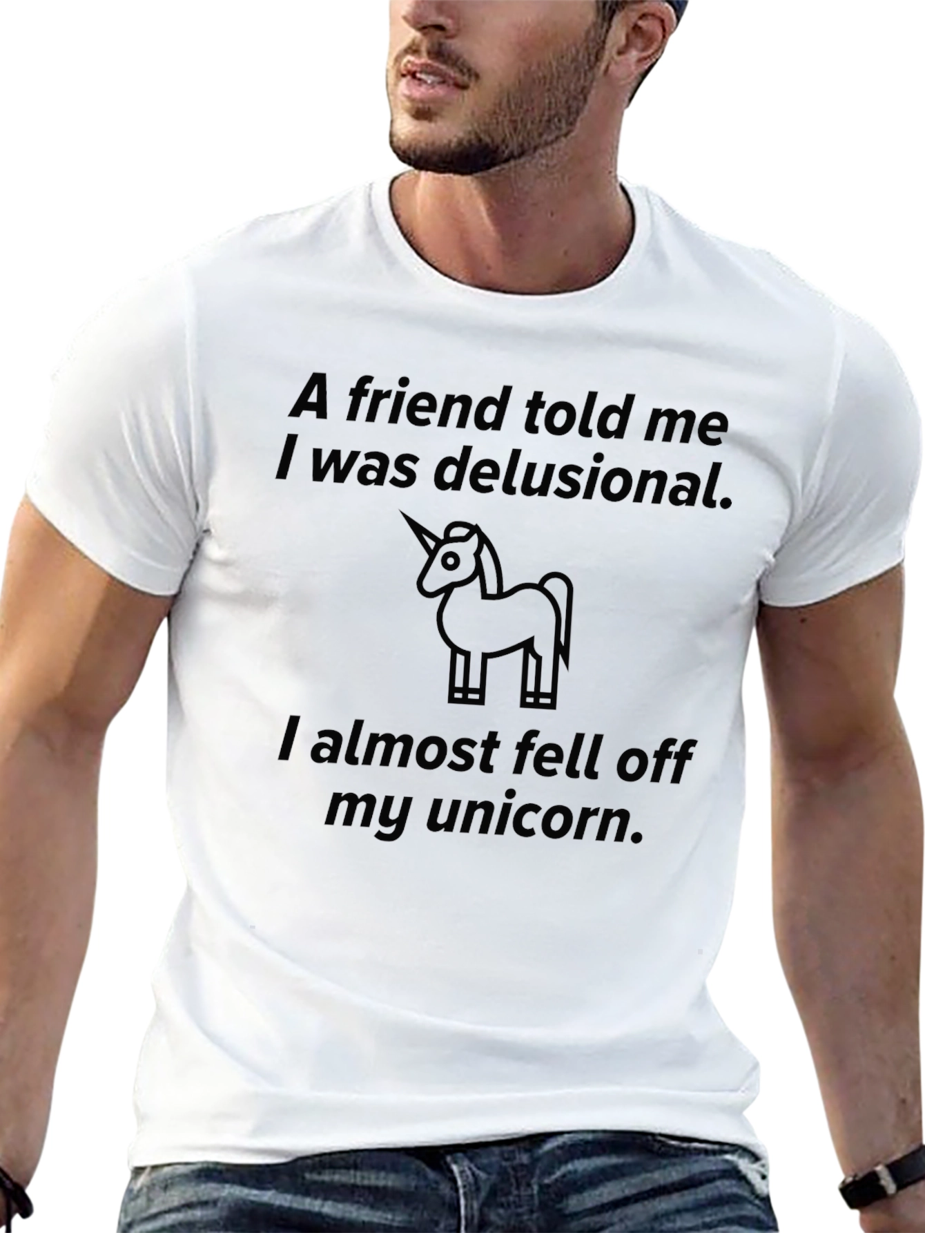 Black Delusional Unicorn Graphic Tee - Black view 13