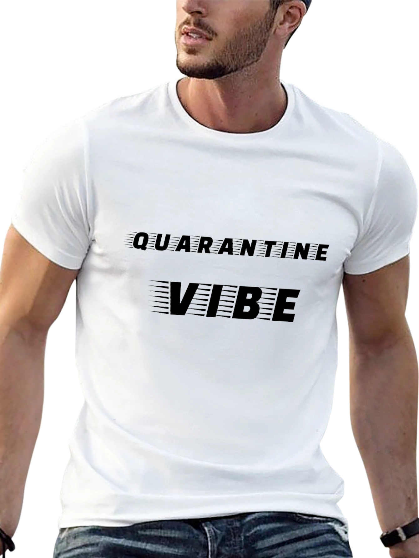 Black Quarantine Vibe T-Shirt - Stylish Comfort view 13