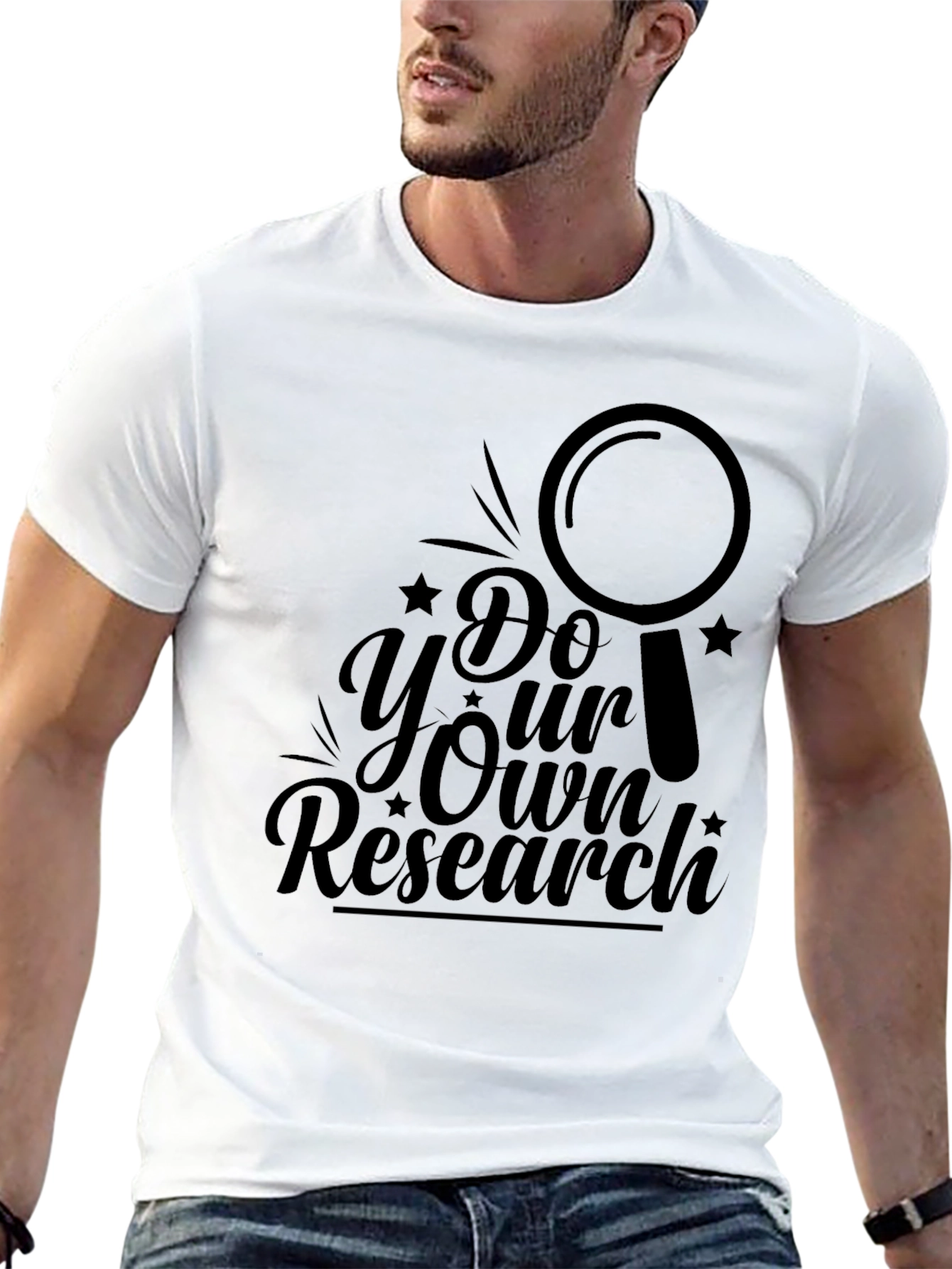 Black Do Your Own Research Black Graphic T-Shirt view 13