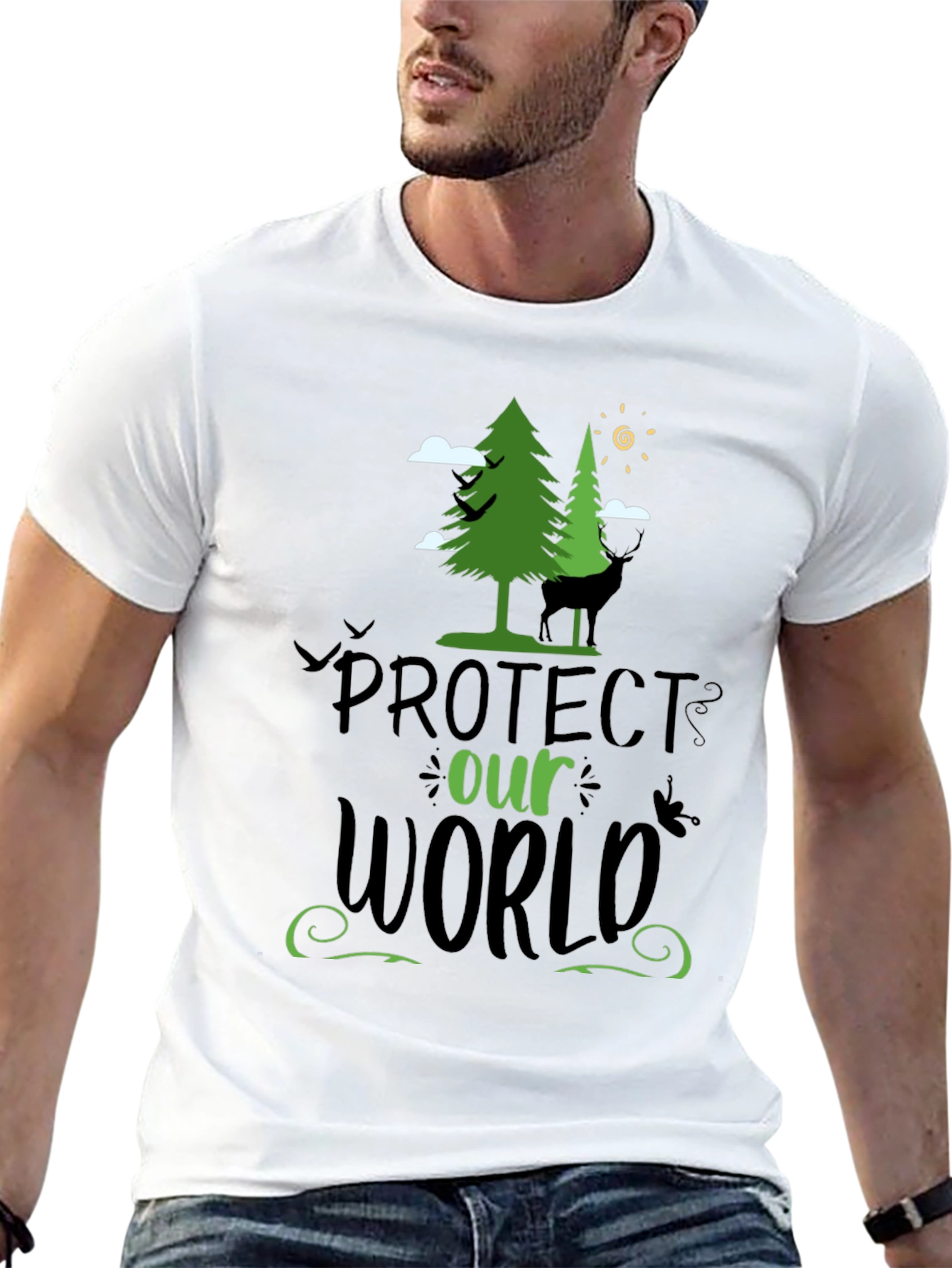 Black Protect Our World Graphic T-Shirt view 13