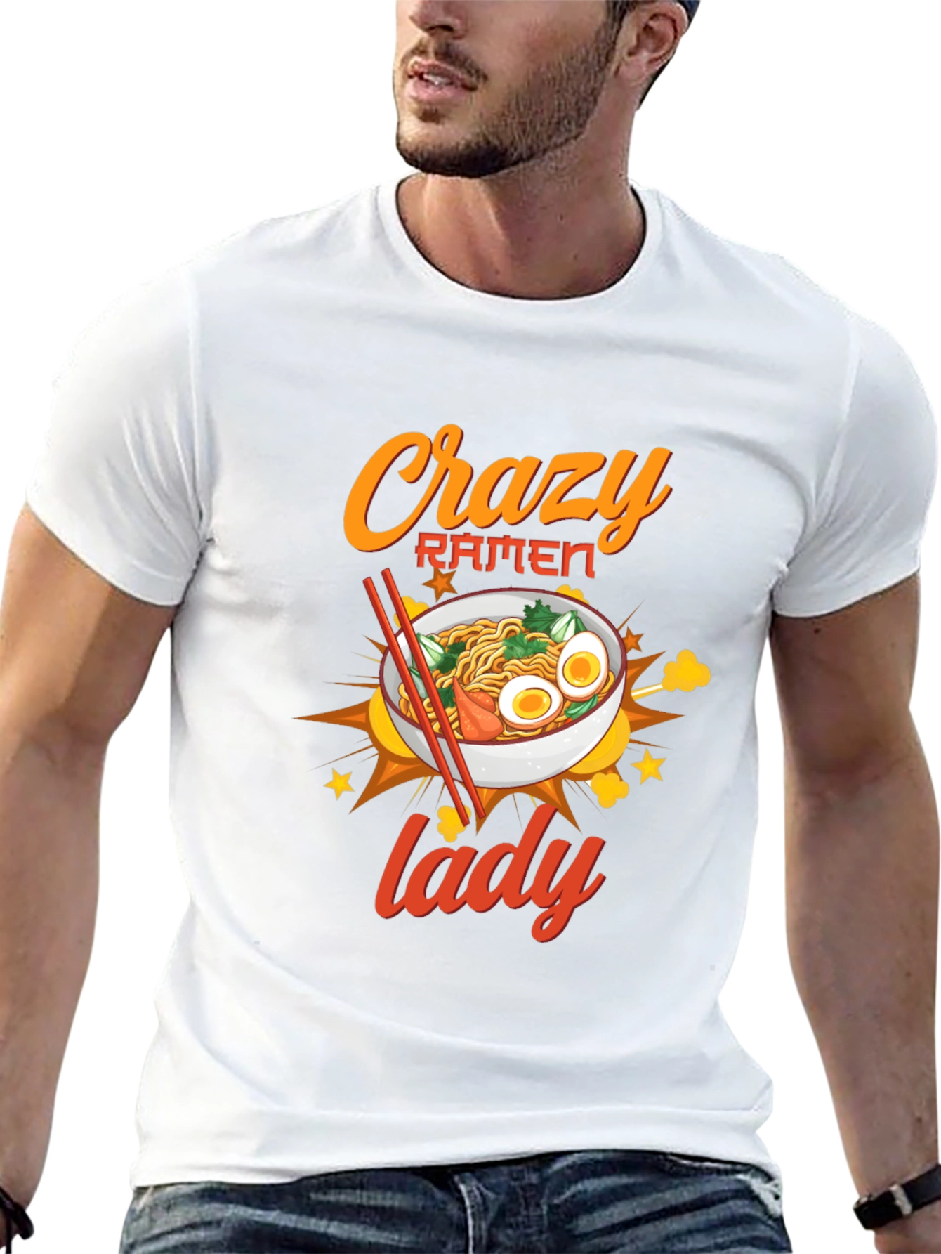 Black Crazy Ramen Lady Graphic Tee - Unisex view 13