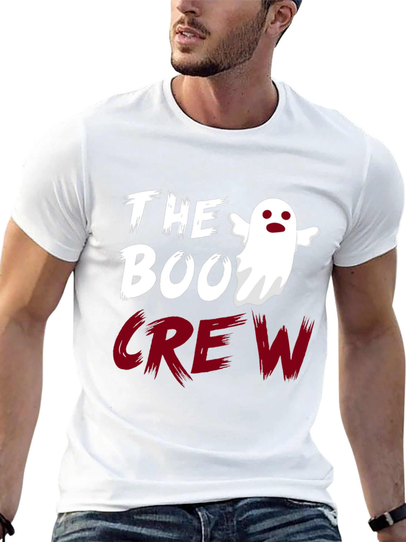 Black The Boo Crew Ghost Halloween T-Shirt view 13