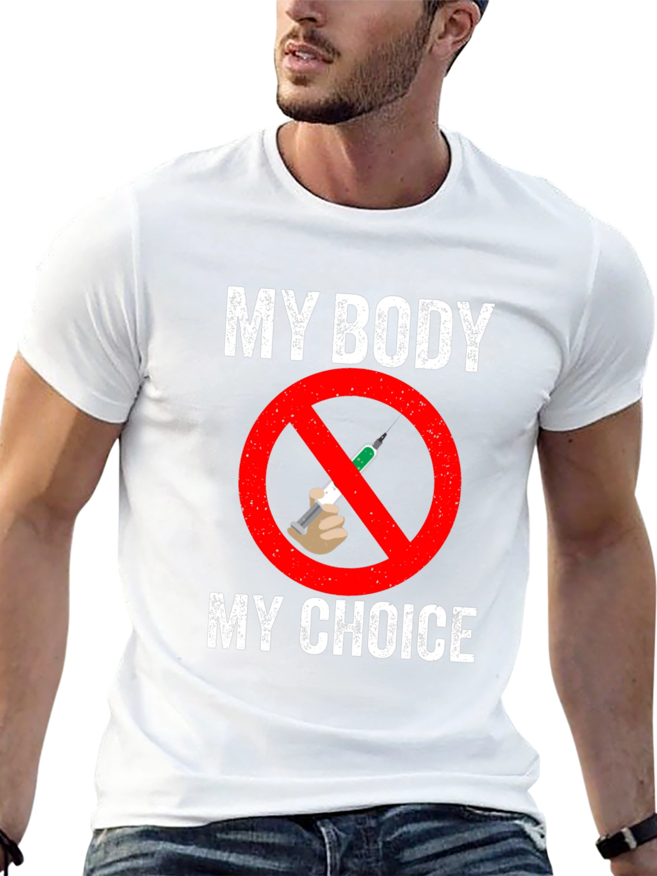 Black My Body, My Choice Anti-Vaccine T-Shirt view 13