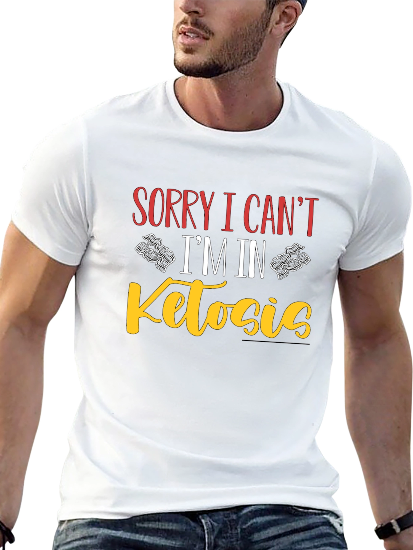 Black Sorry I Can't I'm In Ketosis Black T-Shirt view 13
