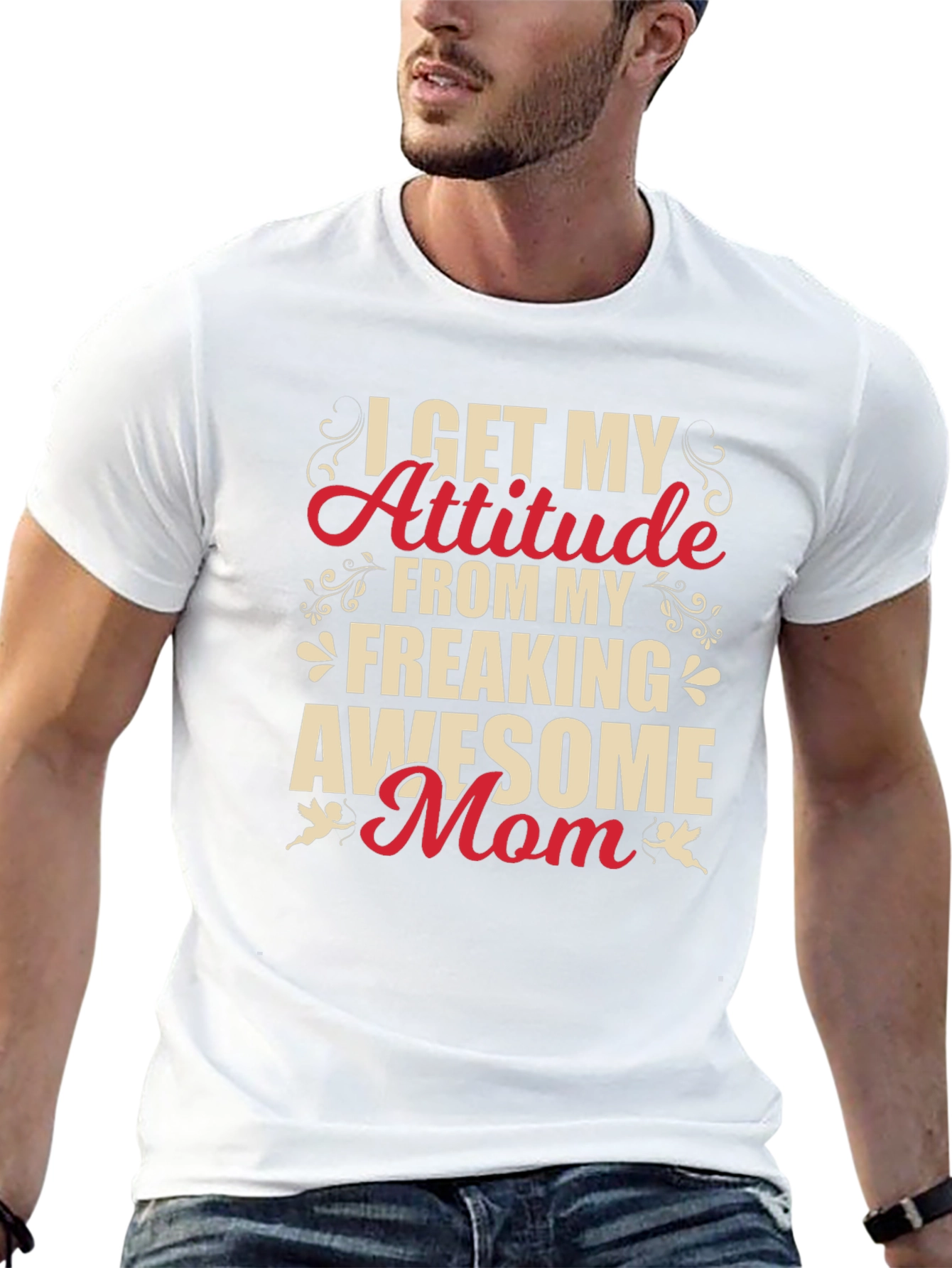 Black I Get My Attitude From My Freaking Awesome Mom T-Shirt view 13