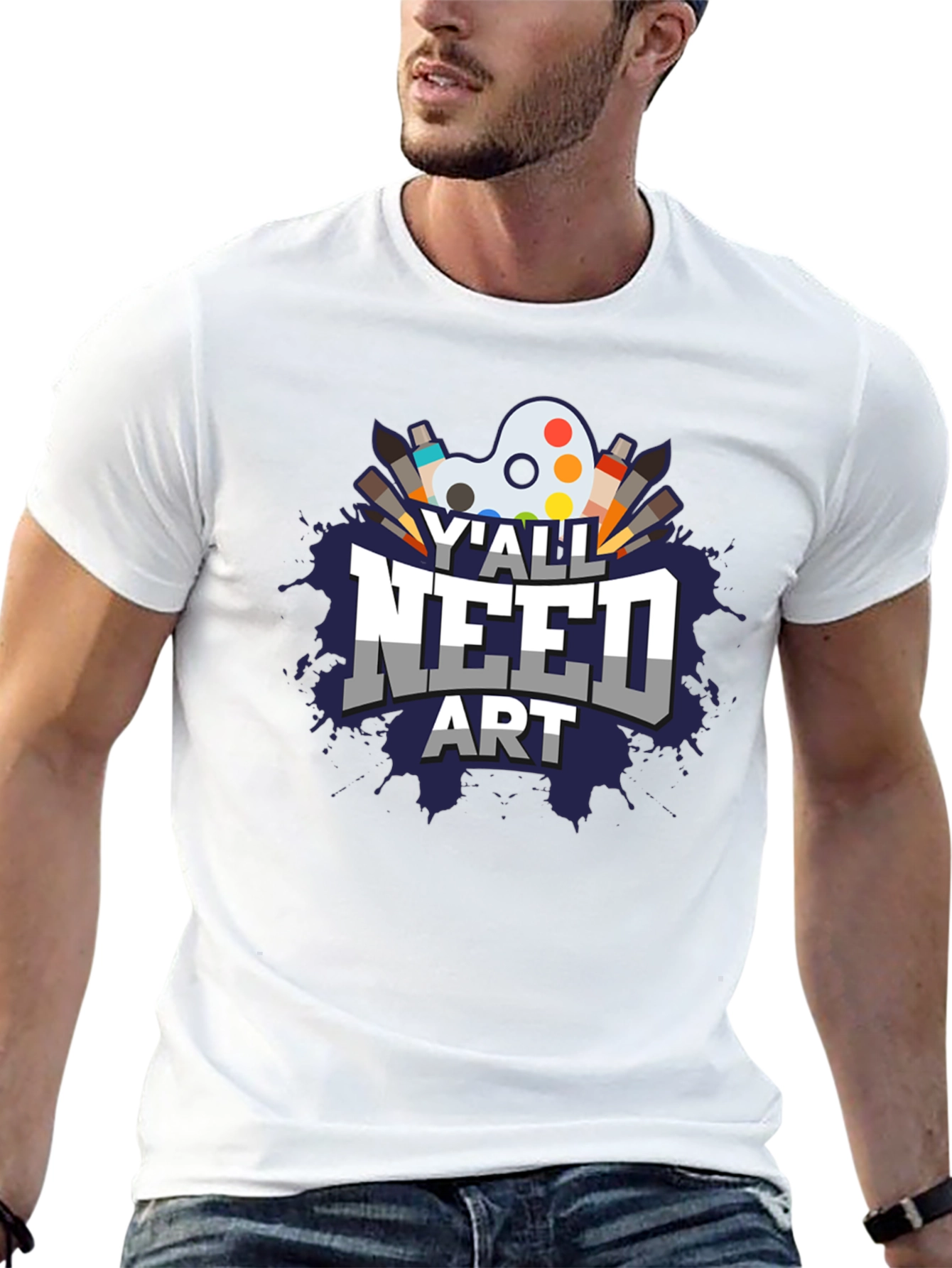 Y'all Need Art Graphic T-Shirt - Artist Palette Design - 13