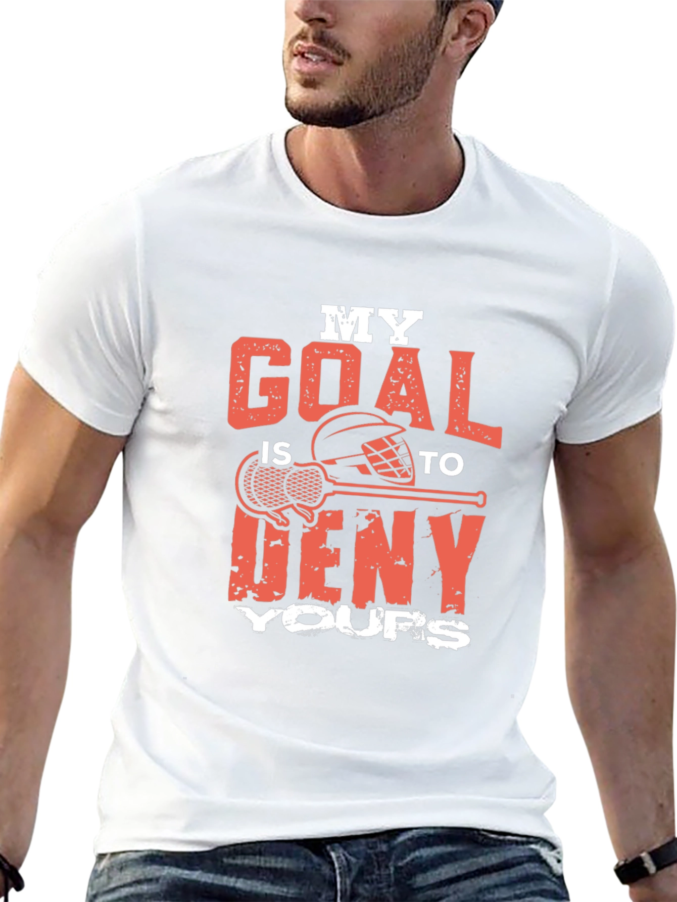 Black Lacrosse Goalie T-Shirt - Deny Your Goals! view 13