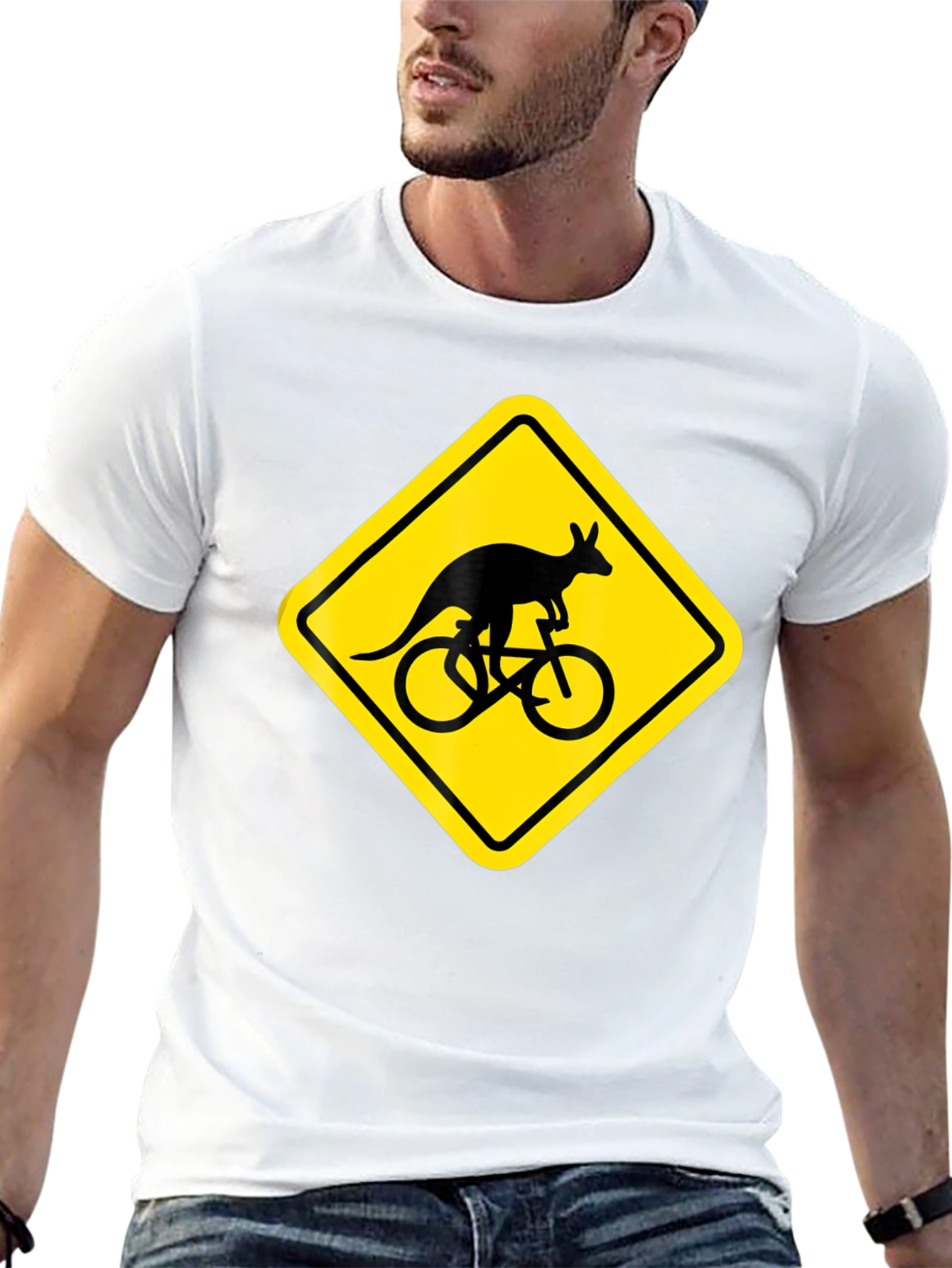 Black Kangaroo Cycling T-Shirt - Novelty Graphic Tee view 13