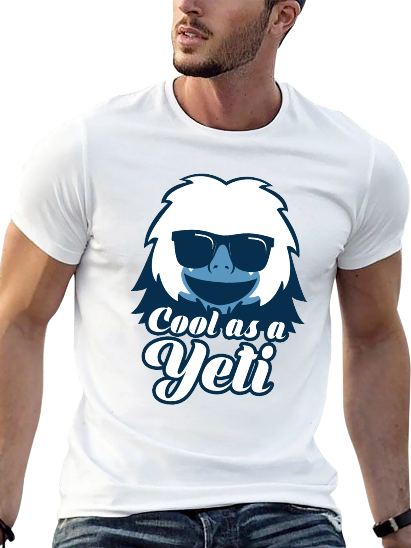 Black Cool as a Yeti Graphic T-Shirt view 13