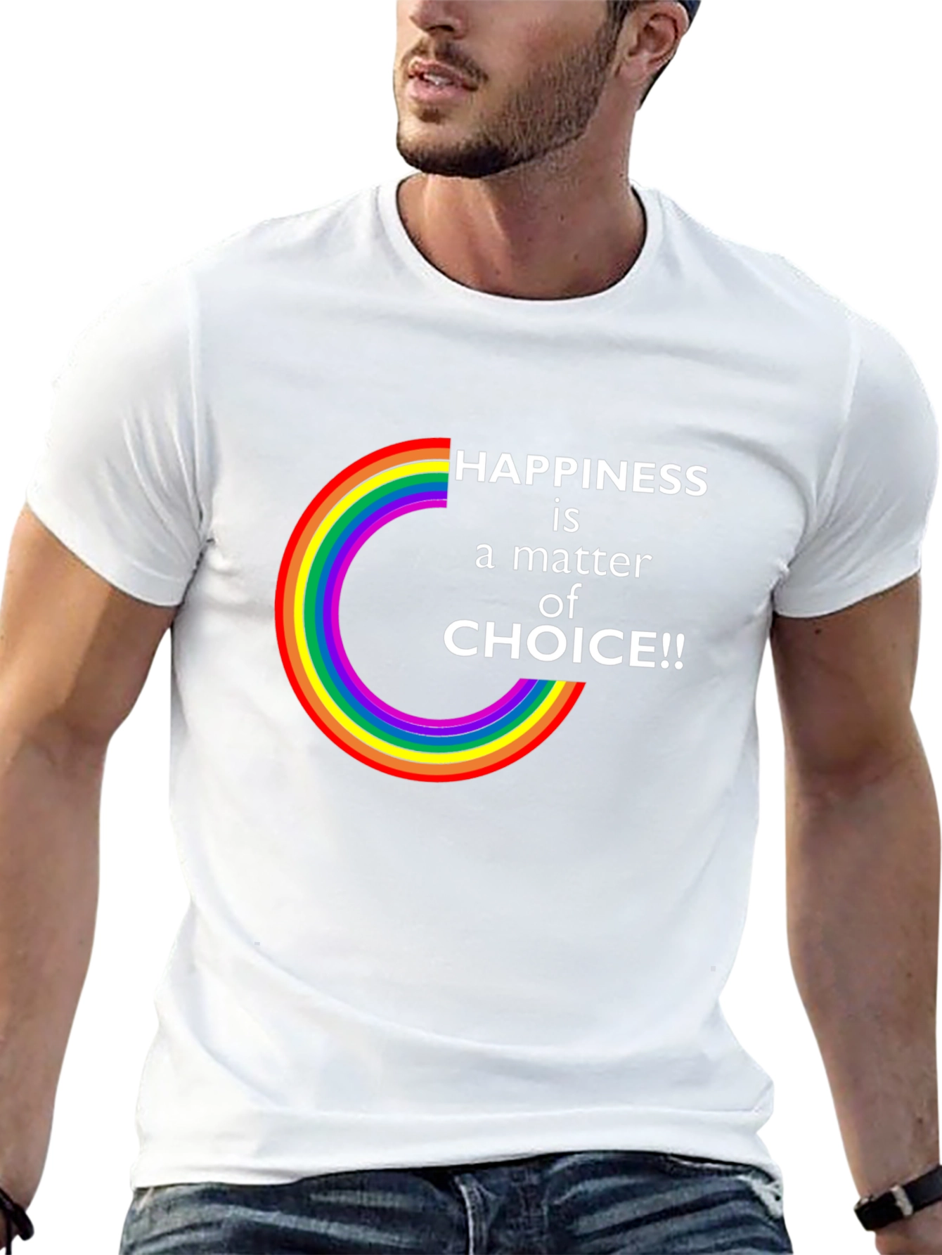 Black Happiness is a Choice LGBTQ Rainbow T-Shirt view 13