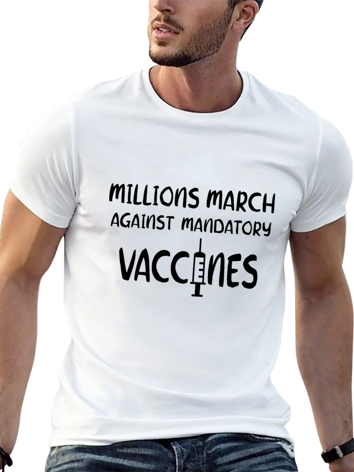 Black Anti-Mandatory Vaccines T-Shirt view 13