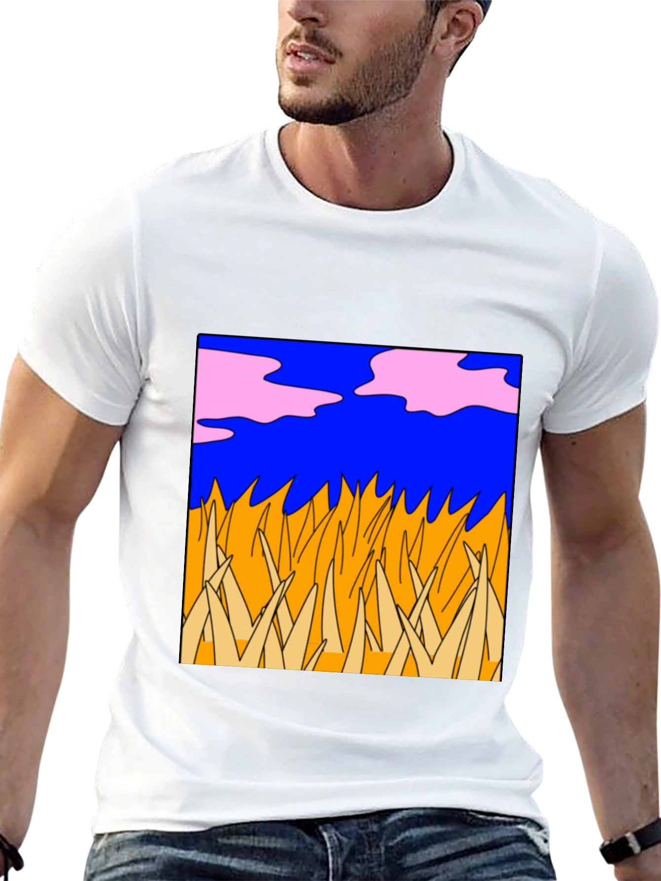 Black Abstract Nature Graphic Tee - Black view 13