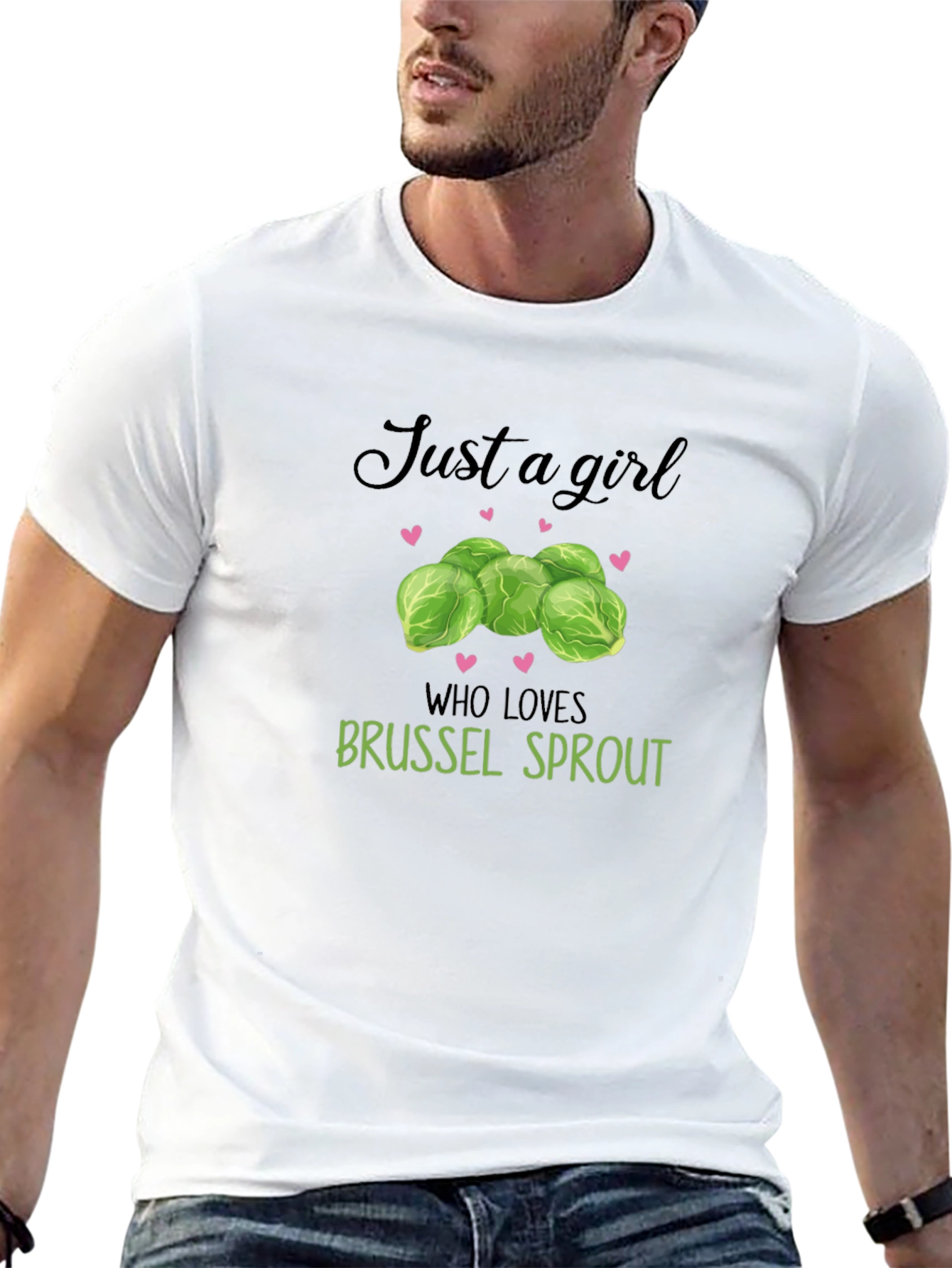 Black Just a Girl Who Loves Brussel Sprouts T-Shirt view 13