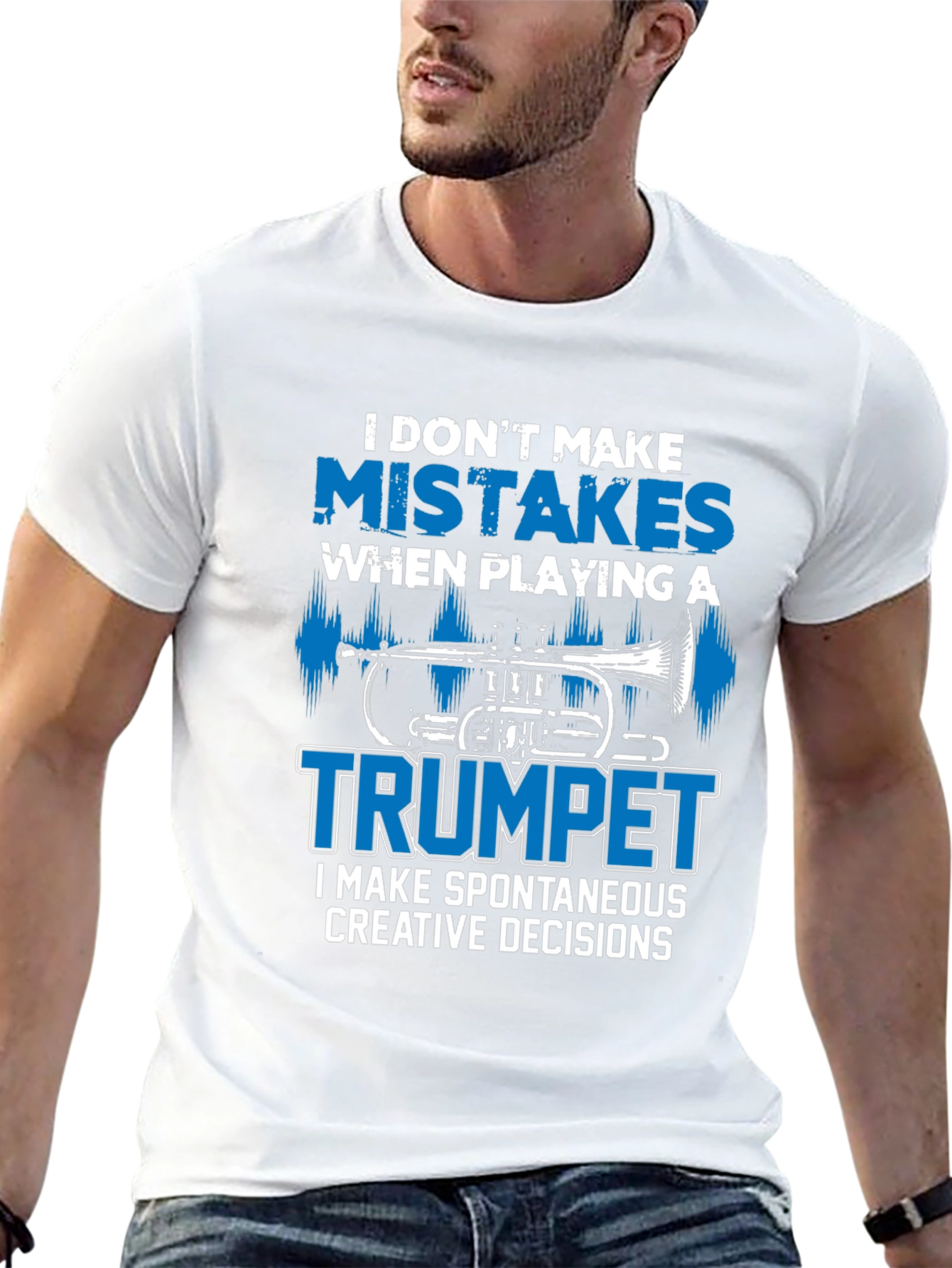 Black Funny Trumpet Player Graphic T-Shirt view 13