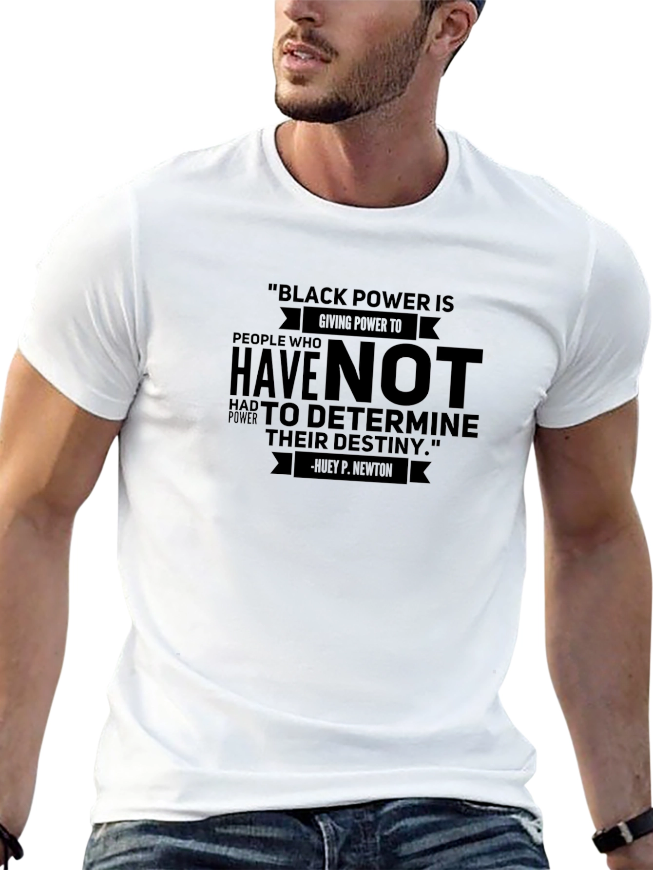 Black Power Quote T-Shirt - Huey P. Newton - 13