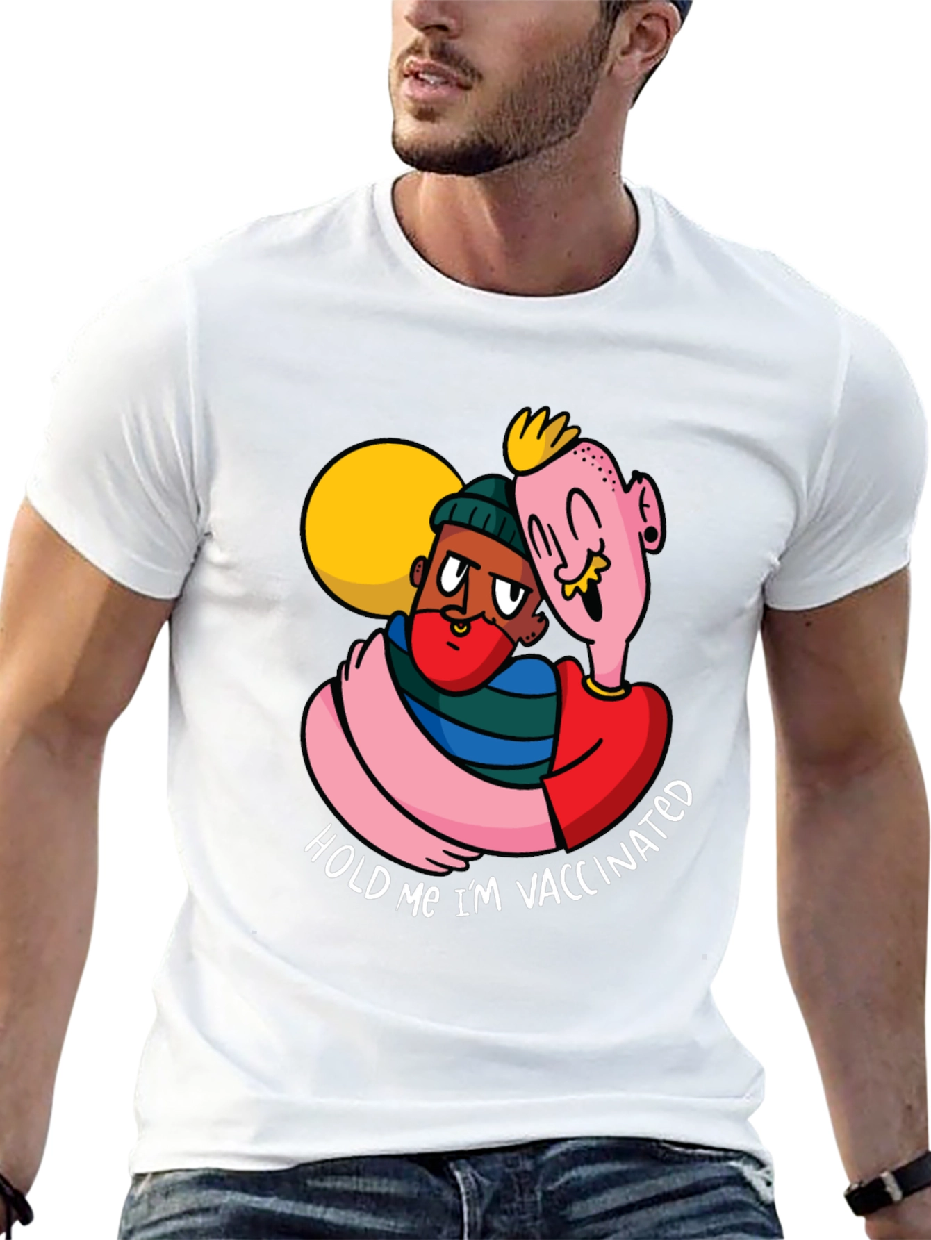 Black Vaccinated Embrace T-Shirt view 13