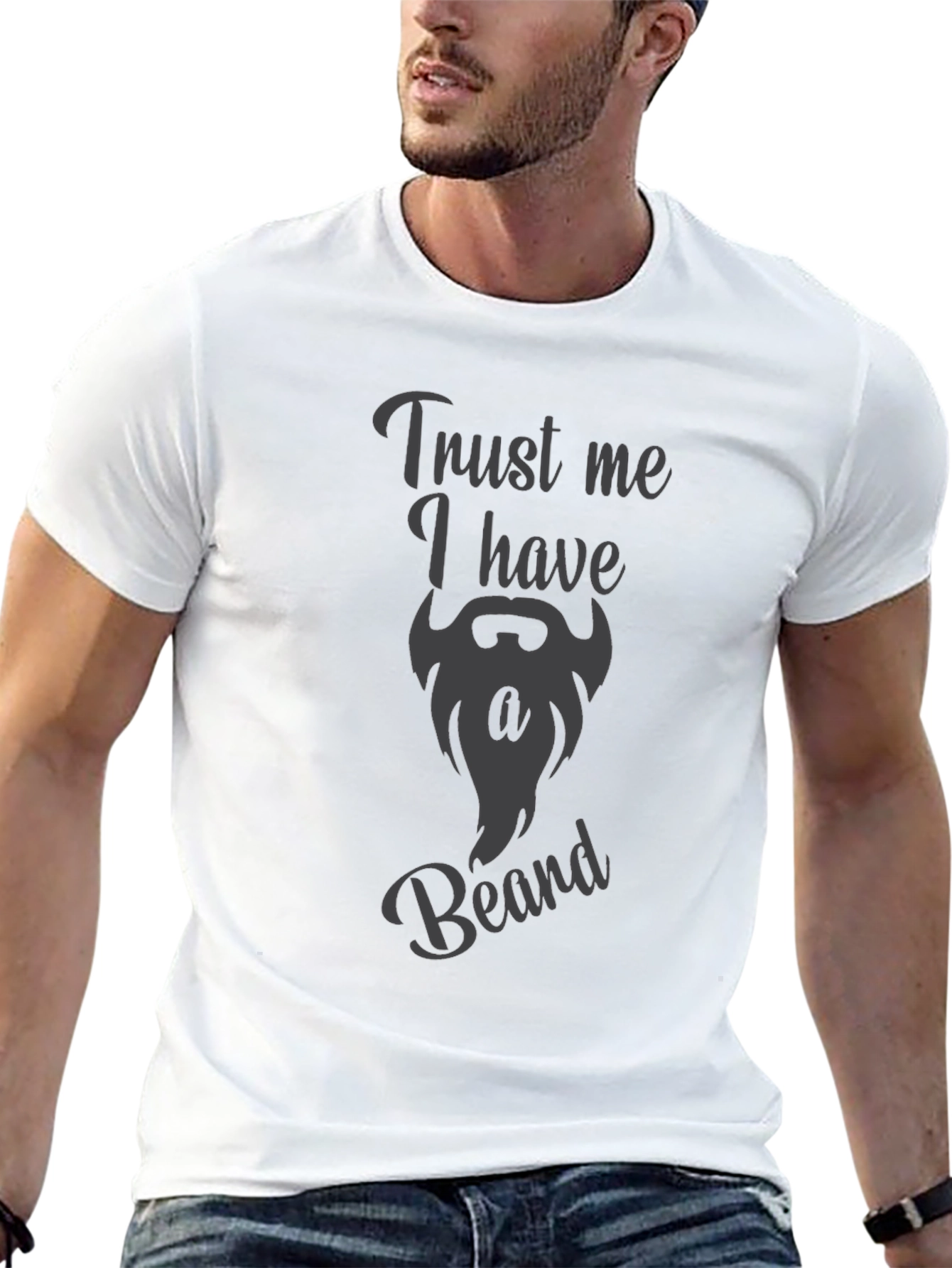 Black Trust Me I Have A Beard Funny Graphic Tee view 13