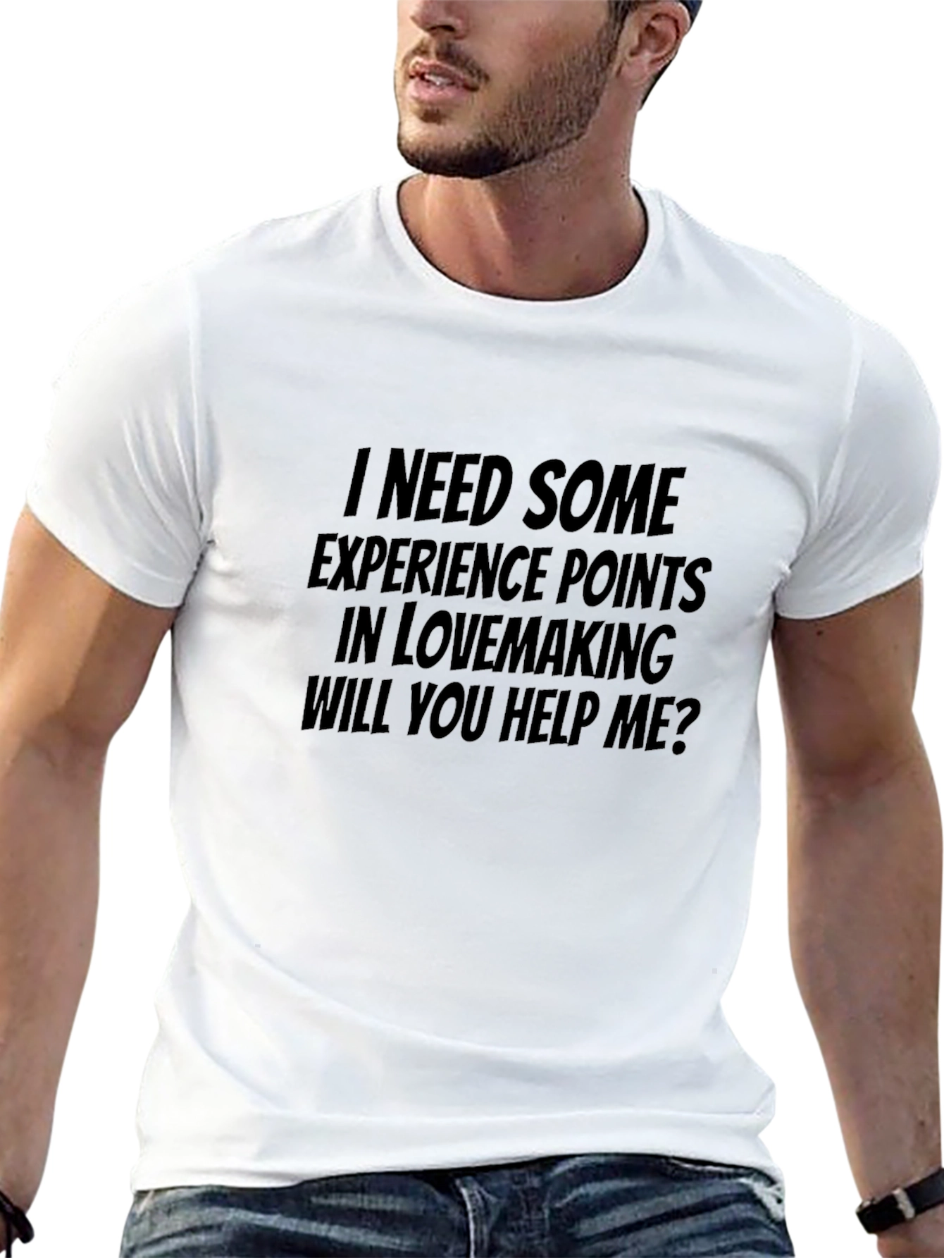 Black Experience Points Lovemaking T-Shirt - Funny & Bold! view 13