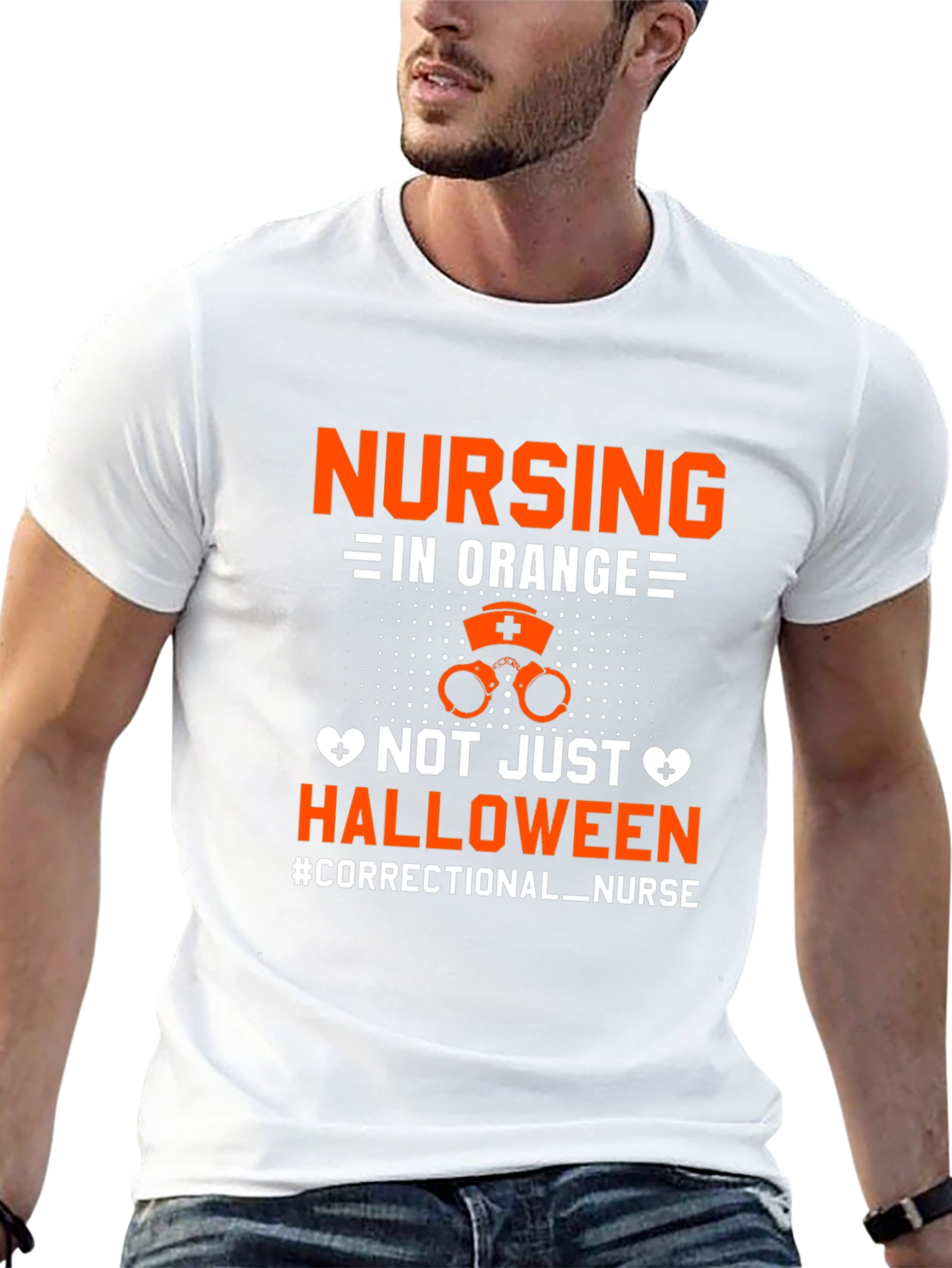 Black Correctional Nurse Halloween T-Shirt view 13