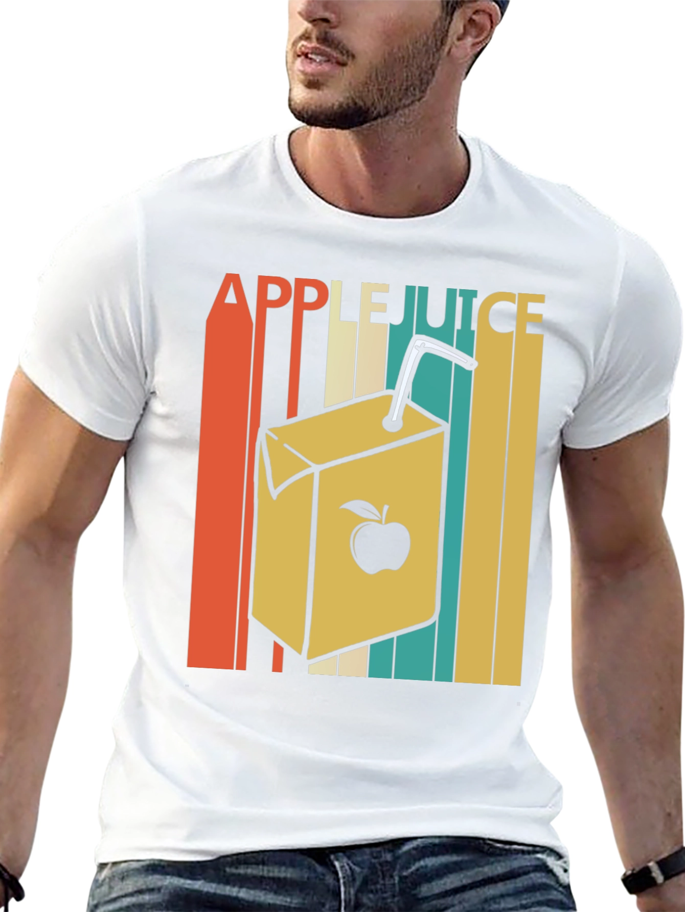 Black Retro Apple Juice T-Shirt view 13