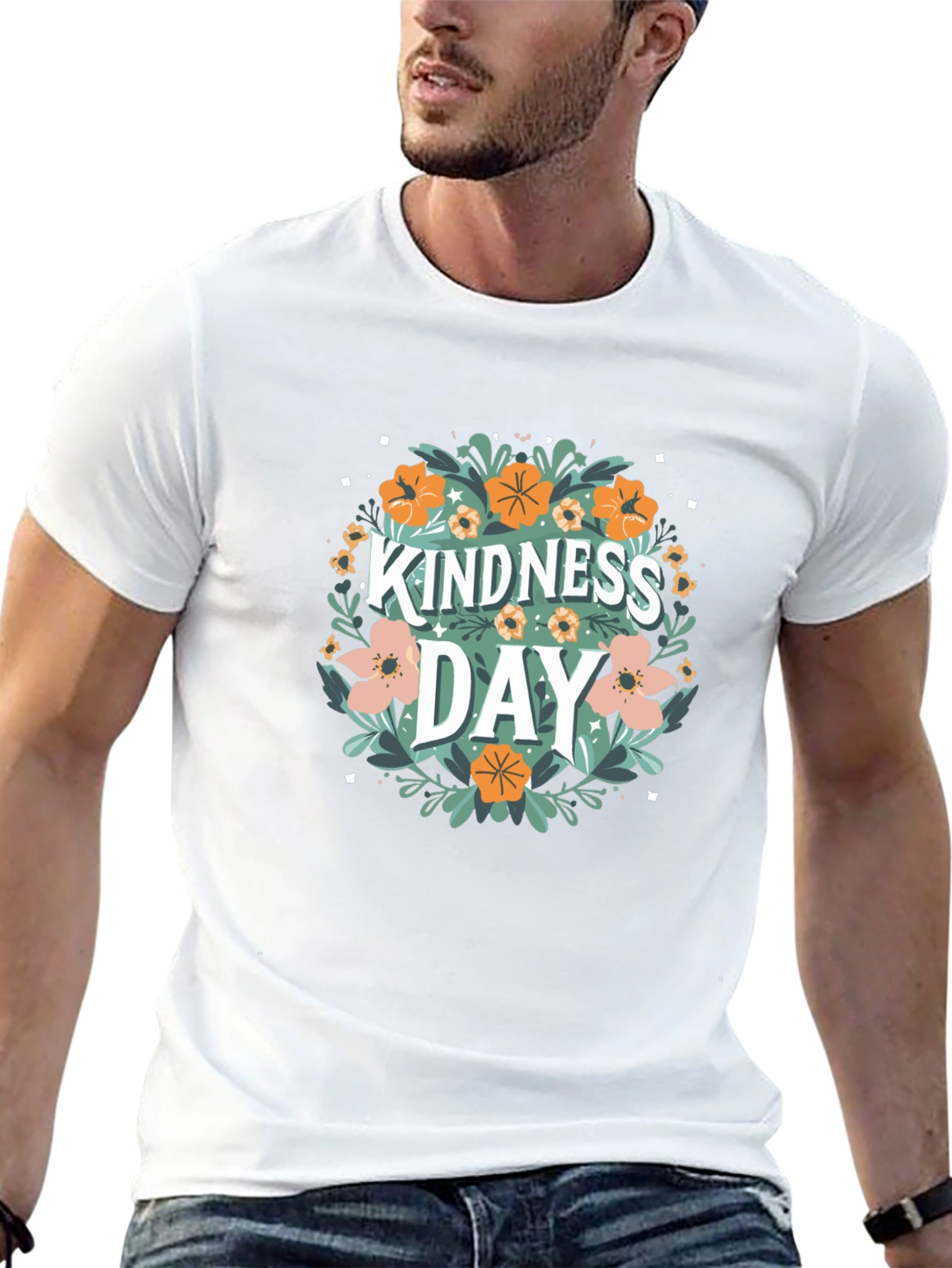 Black Kindness Day Floral T-Shirt view 13