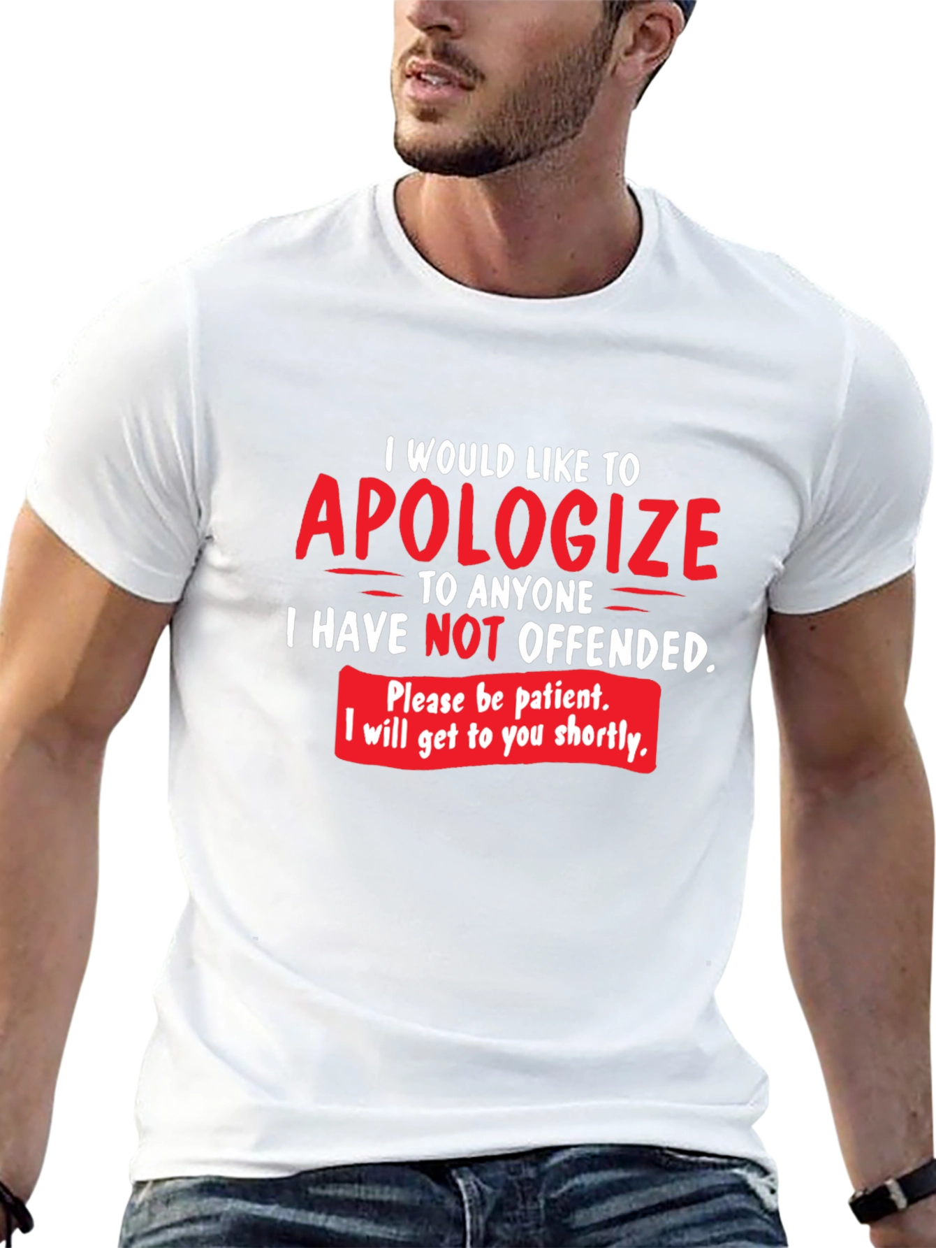Black Apologize Offended Graphic T-Shirt view 13