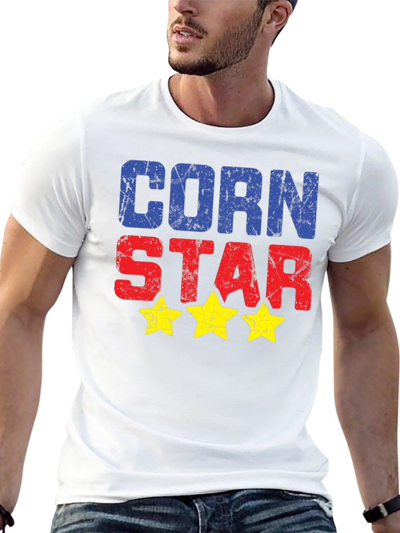 Black Corn Star Graphic Tee - Novelty T-Shirt view 13