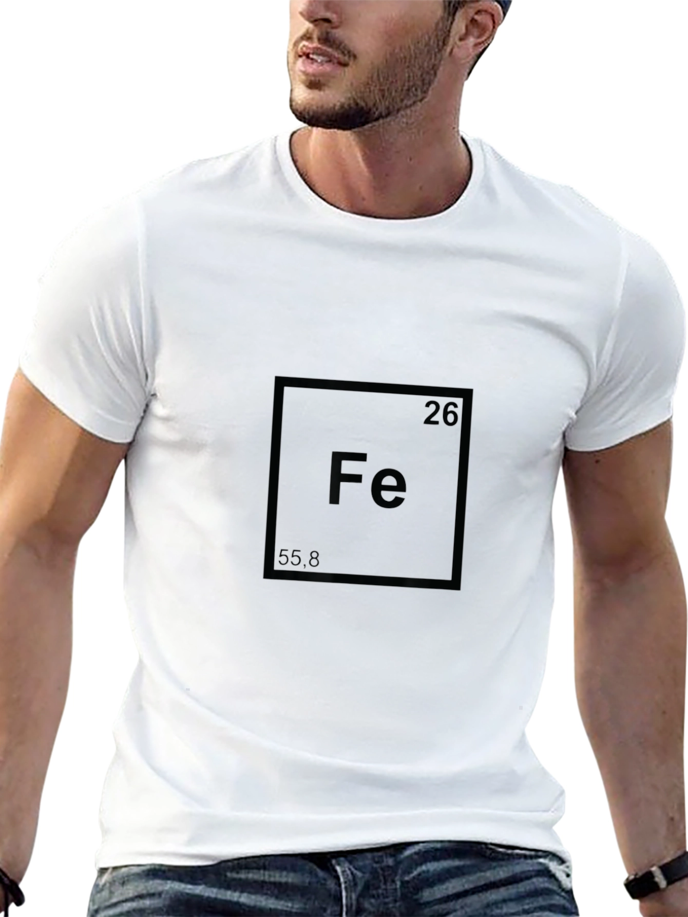Black Iron Element Periodic Table T-Shirt - Cool Science Tee view 13