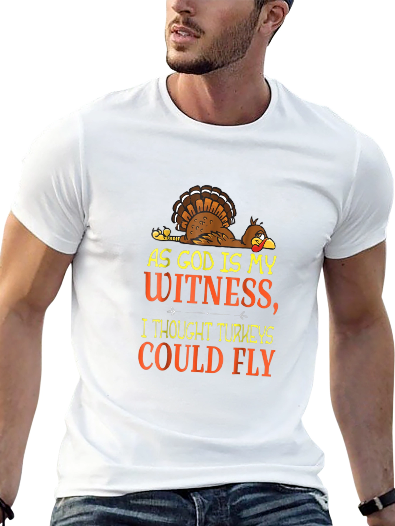 Black Funny Turkey T-Shirt: As God Is My Witness view 13