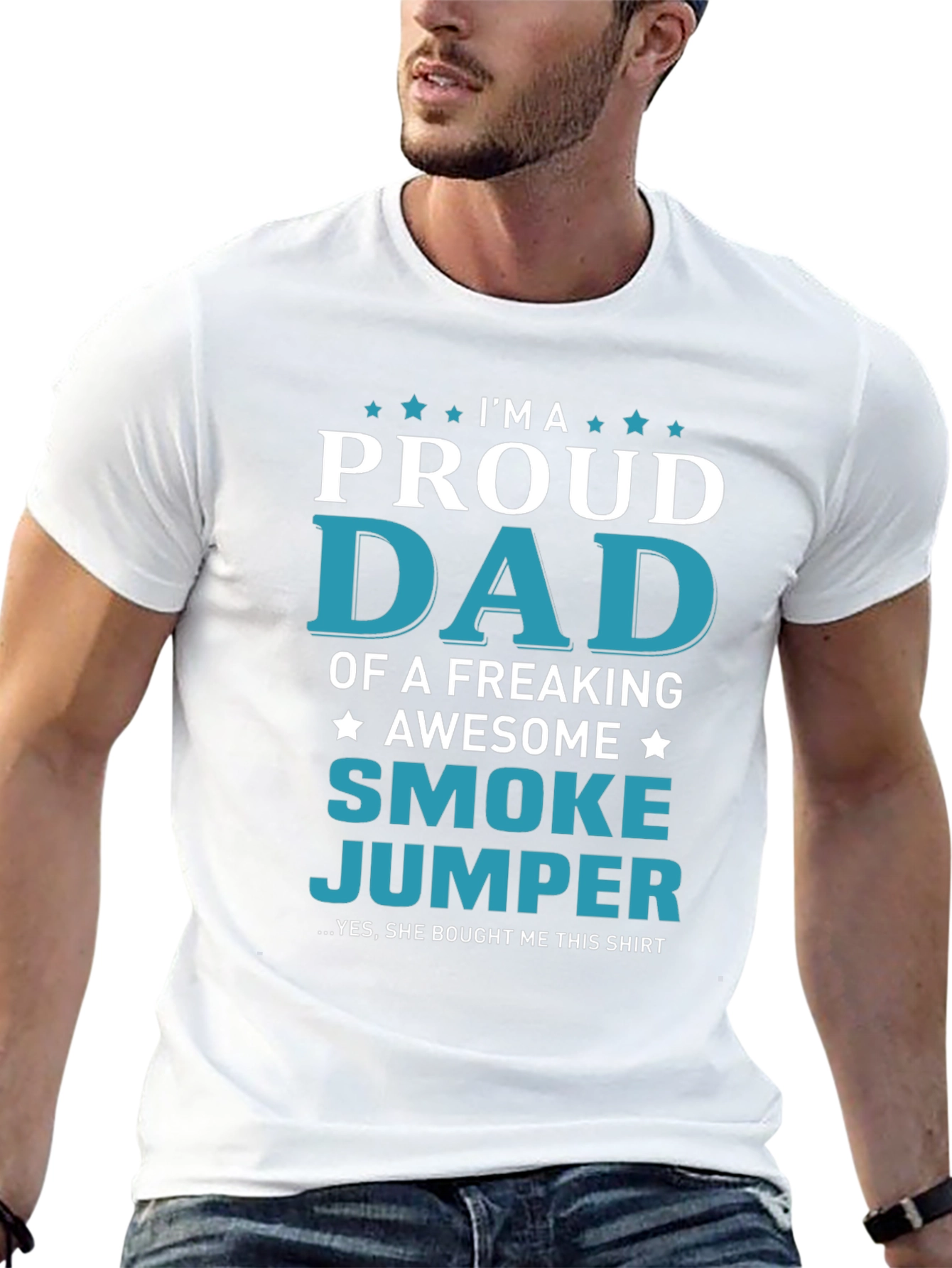 Black Proud Smoke Jumper Dad Graphic T-Shirt view 13