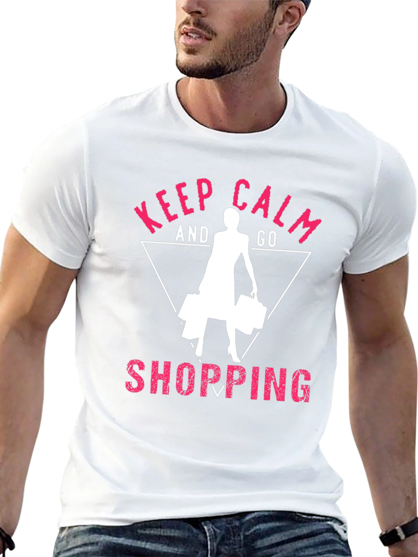 Black Keep Calm and Go Shopping Black T-Shirt view 13