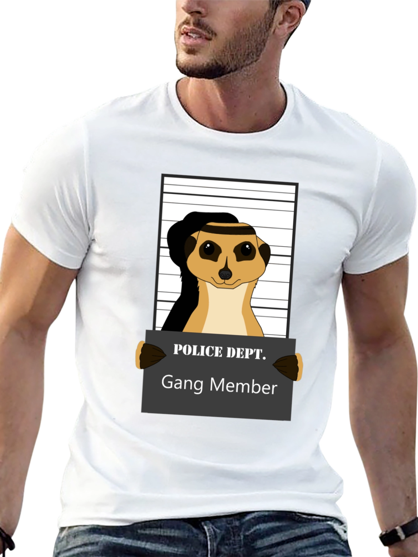 Black Gang Member Meerkat T-Shirt - Novelty Animal Tee view 13