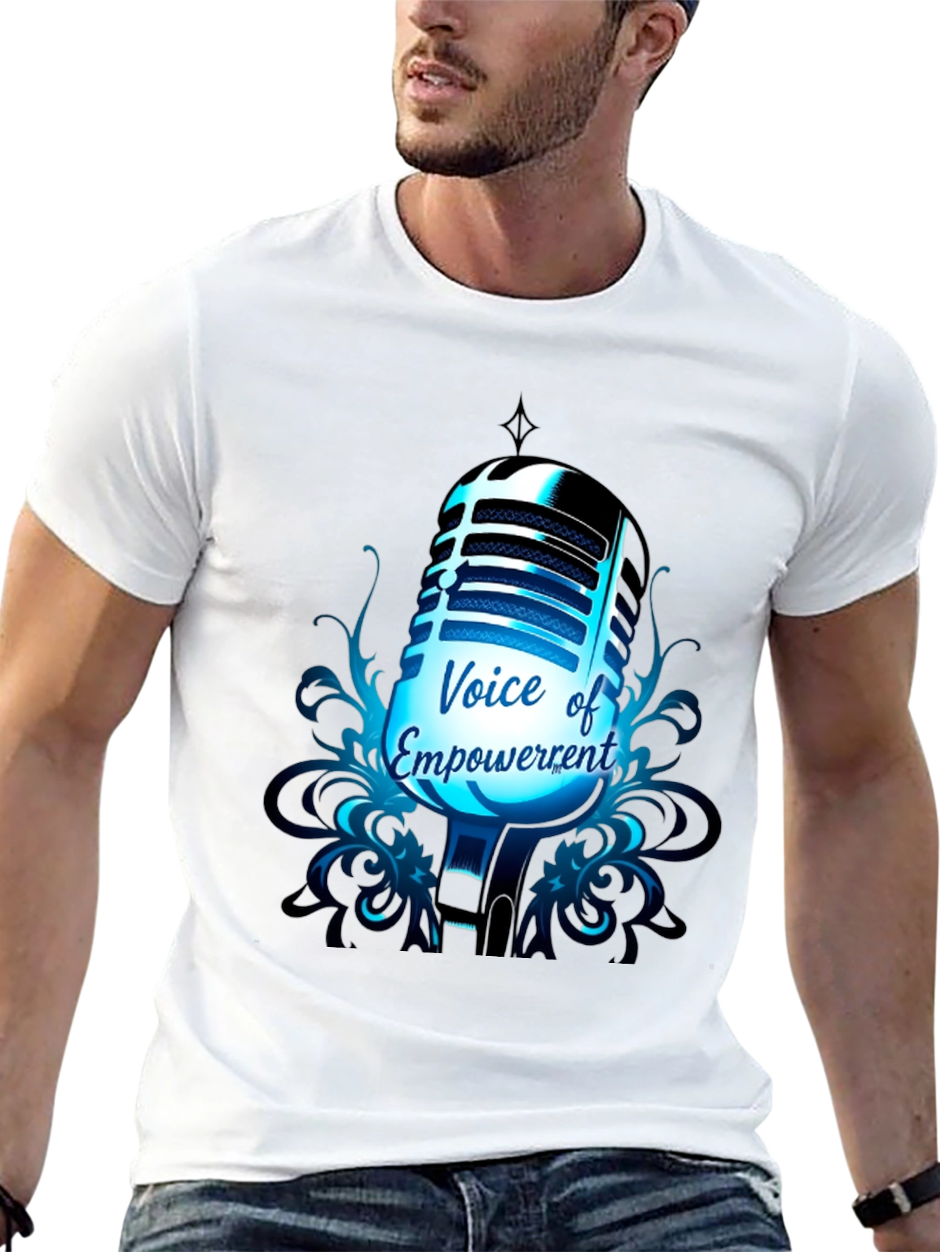 Black Voice of Empowerment T-Shirt: Retro Microphone Graphic Tee view 13