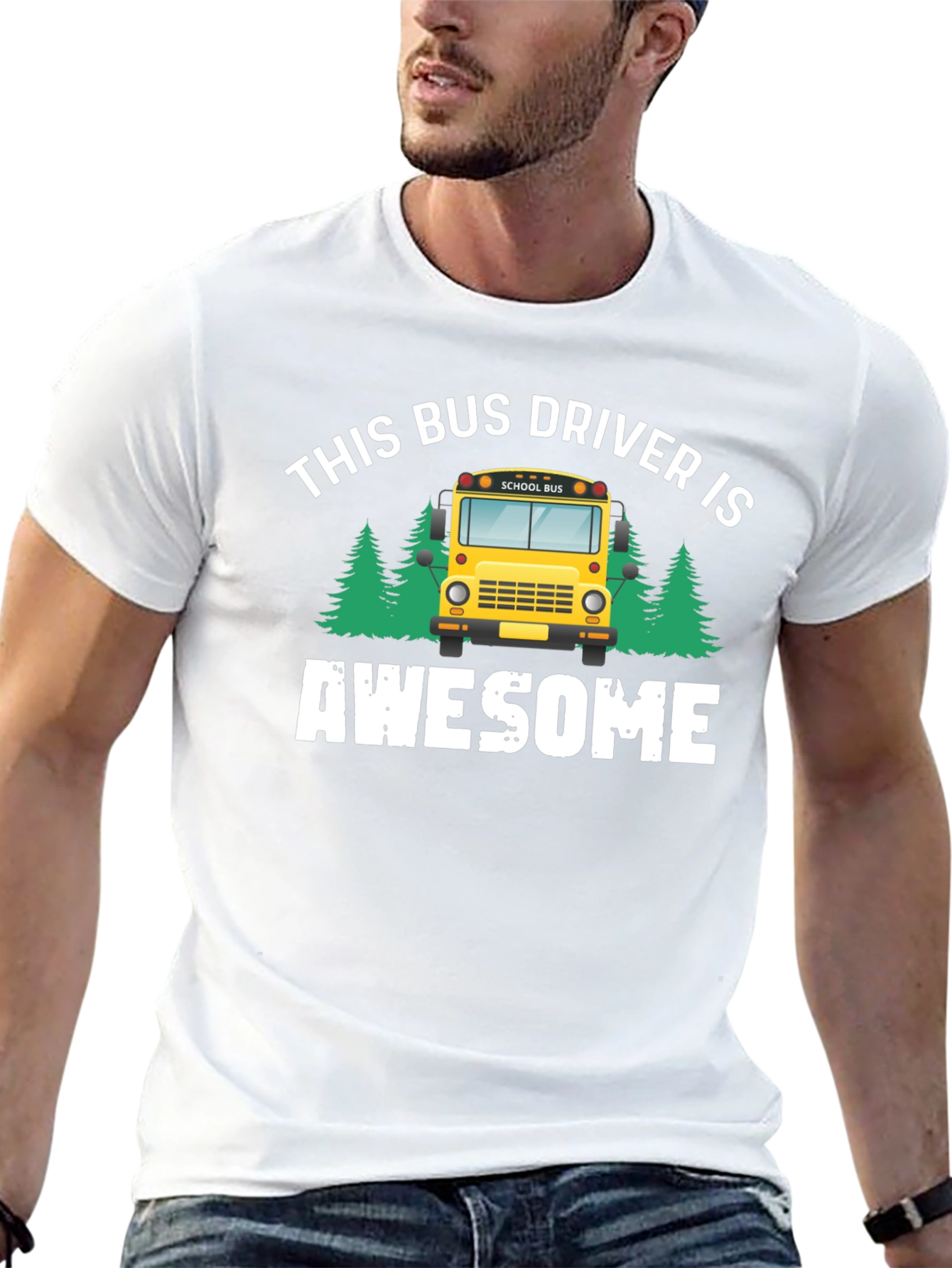 Black Awesome Bus Driver Graphic T-Shirt view 13