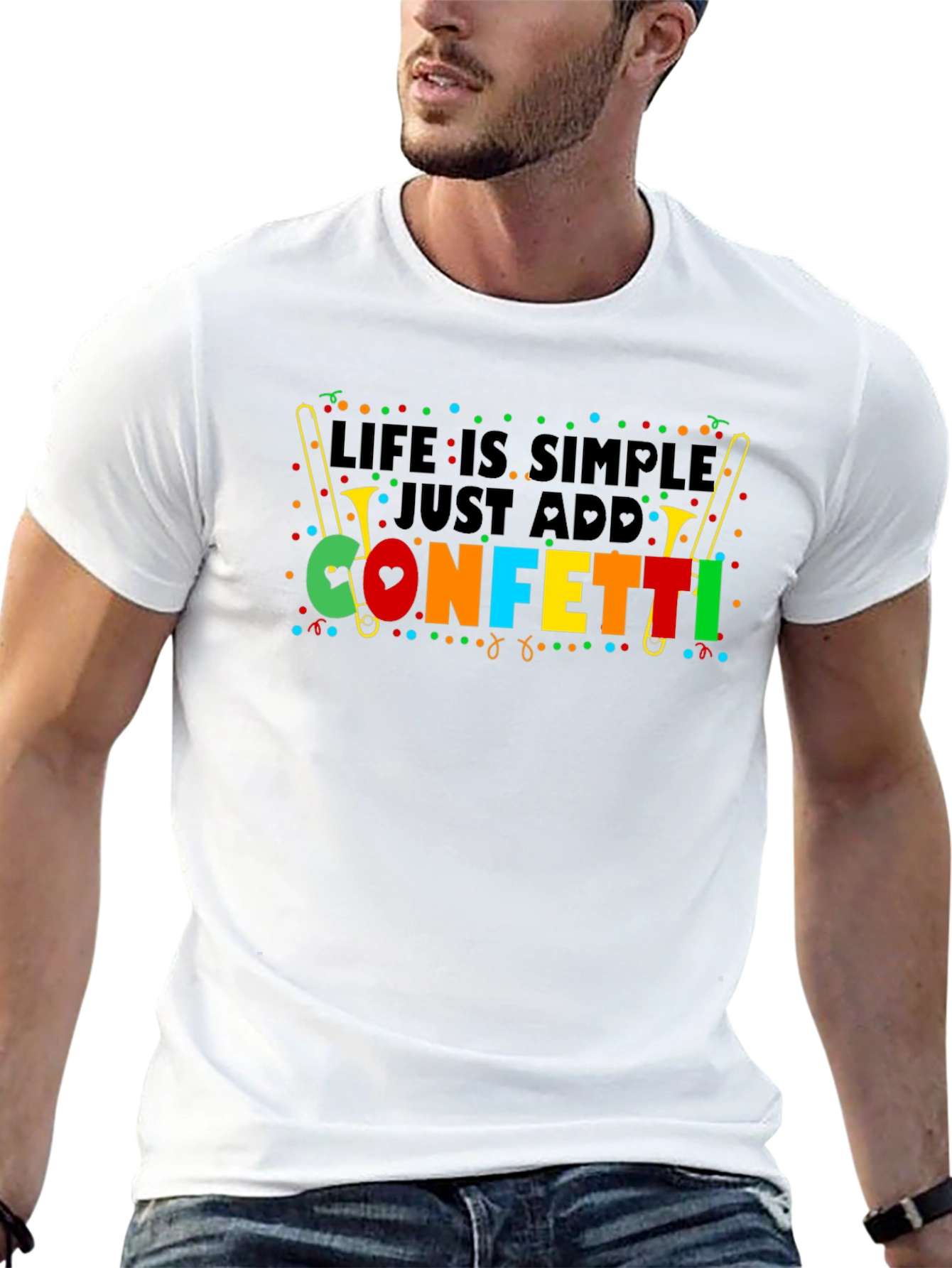 Black Life is Simple Just Add Confetti T-Shirt view 13