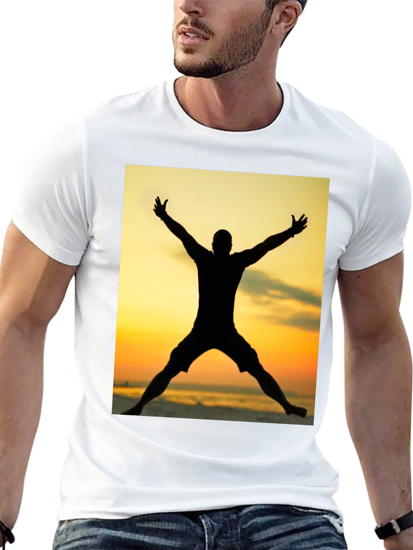 Black Silhouette Sunset Graphic Tee - Black view 13