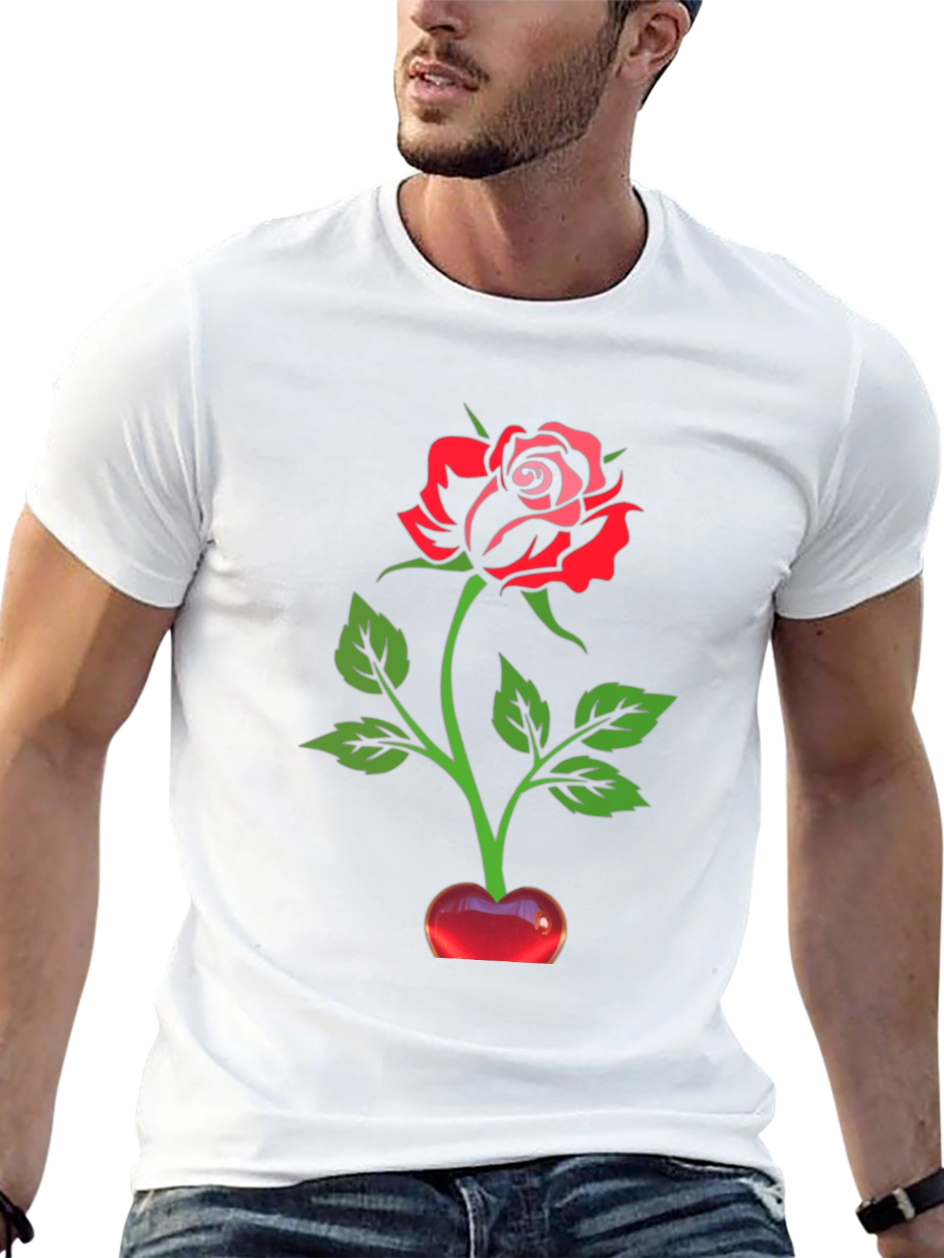 Black Rose in Cherry Vase Graphic T-Shirt view 13
