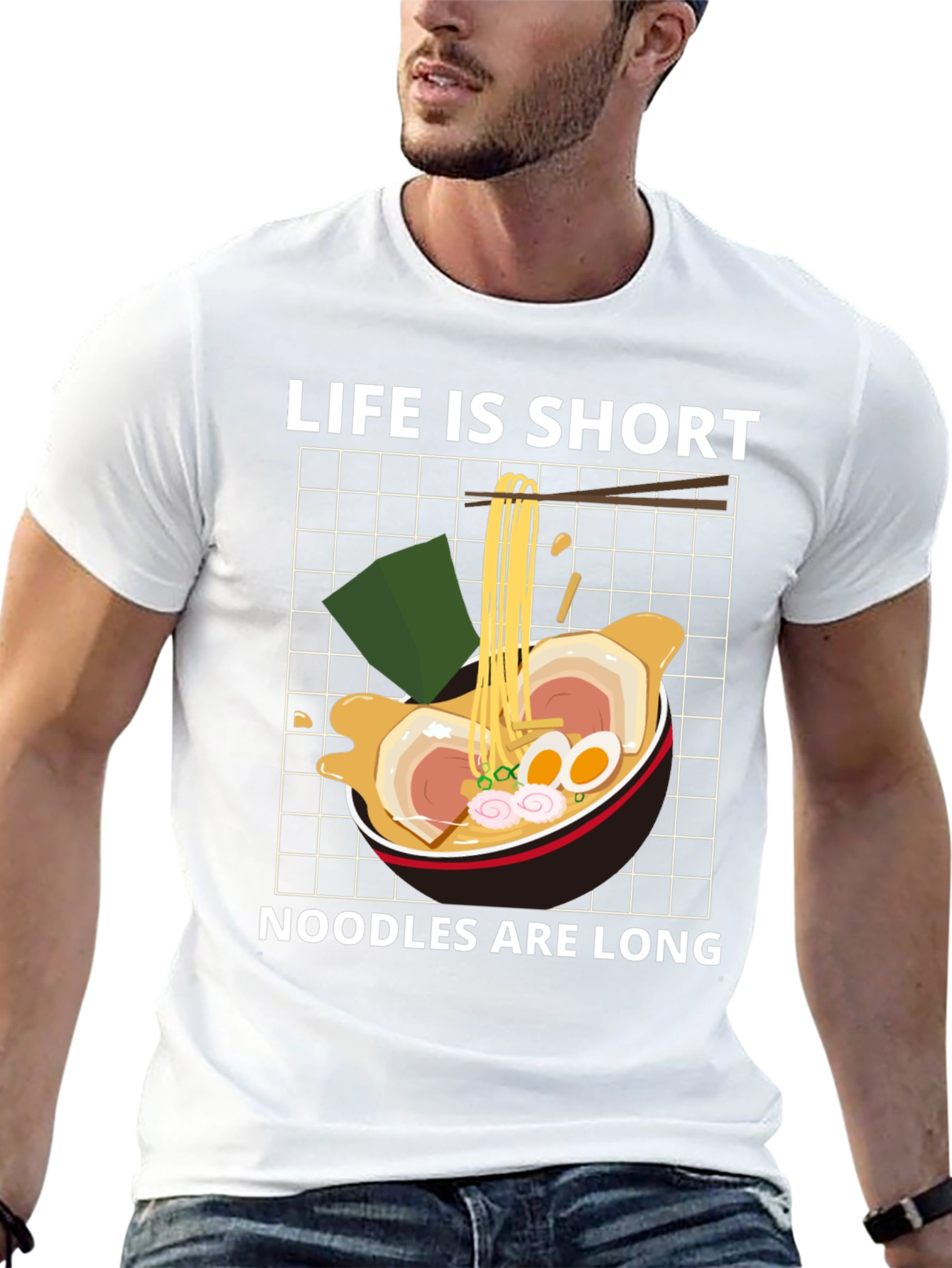 Black Ramen Lover Graphic Tee - Life is Short, Noodles are Long view 13