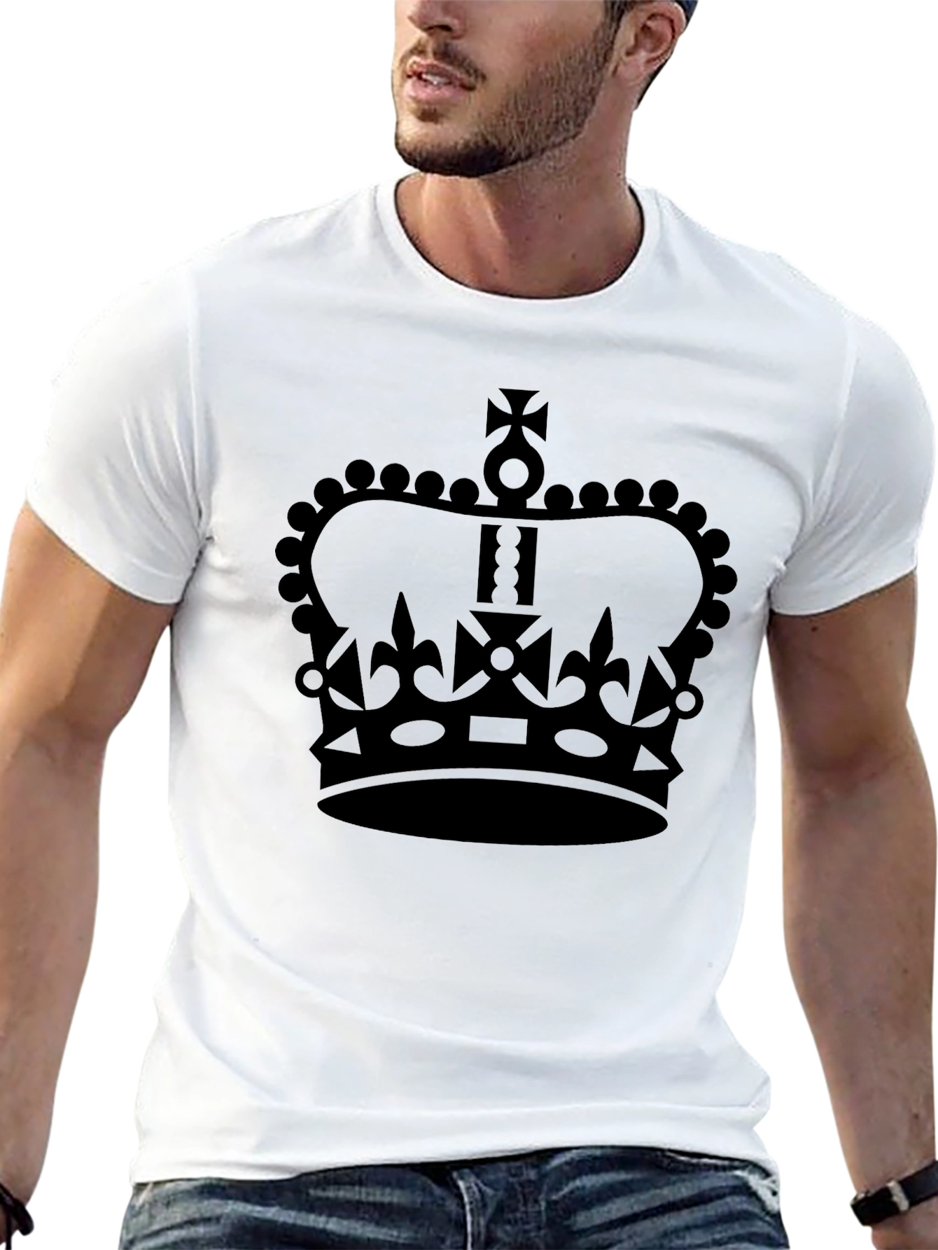 Black Crown Graphic Black Tee - Stylish Men's T-Shirt view 13