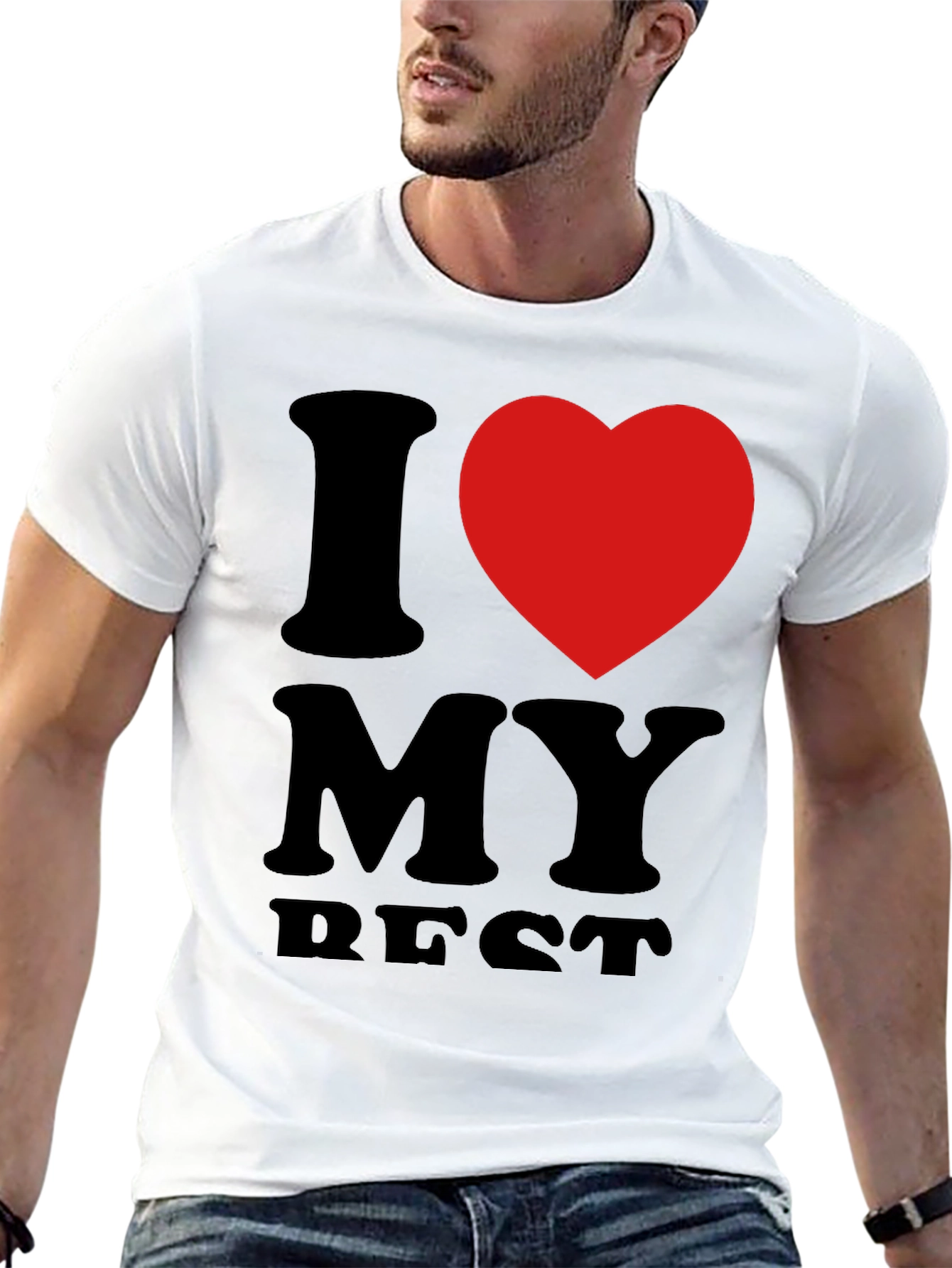 Black I Heart My Best T-Shirt - Black Crew Neck Tee view 13