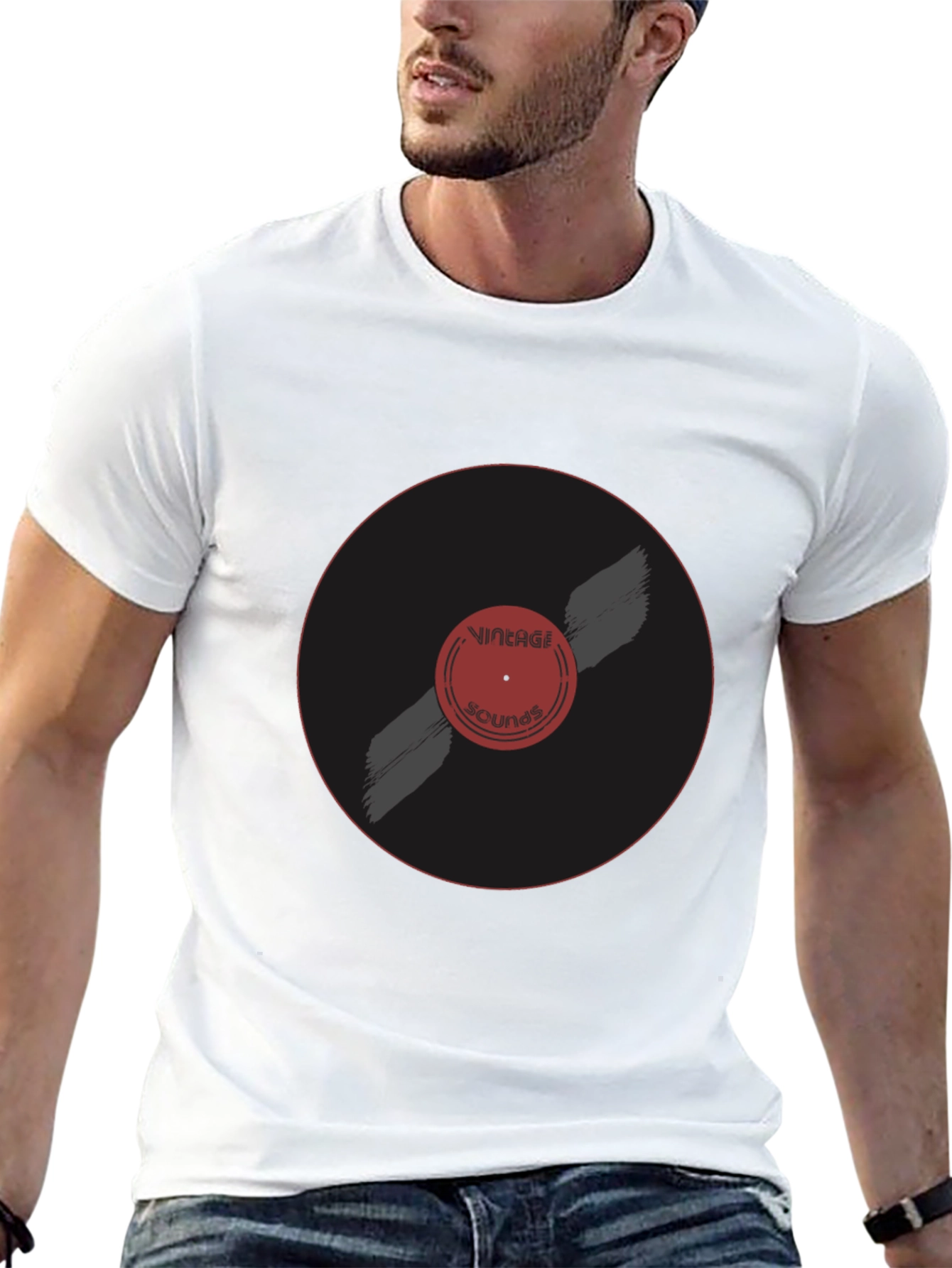 Black Vintage Sounds T-Shirt | Retro Music Tee view 13