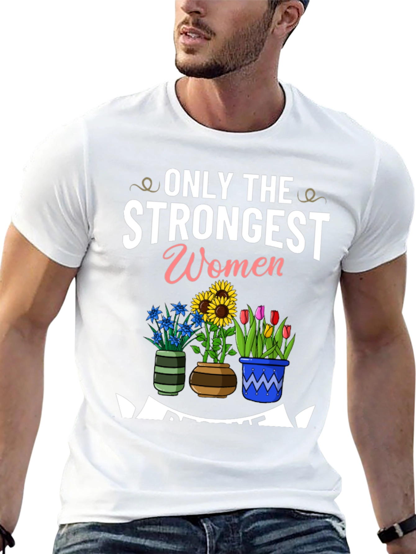 Black Strongest Women Awesome Flowers Black T-Shirt view 13