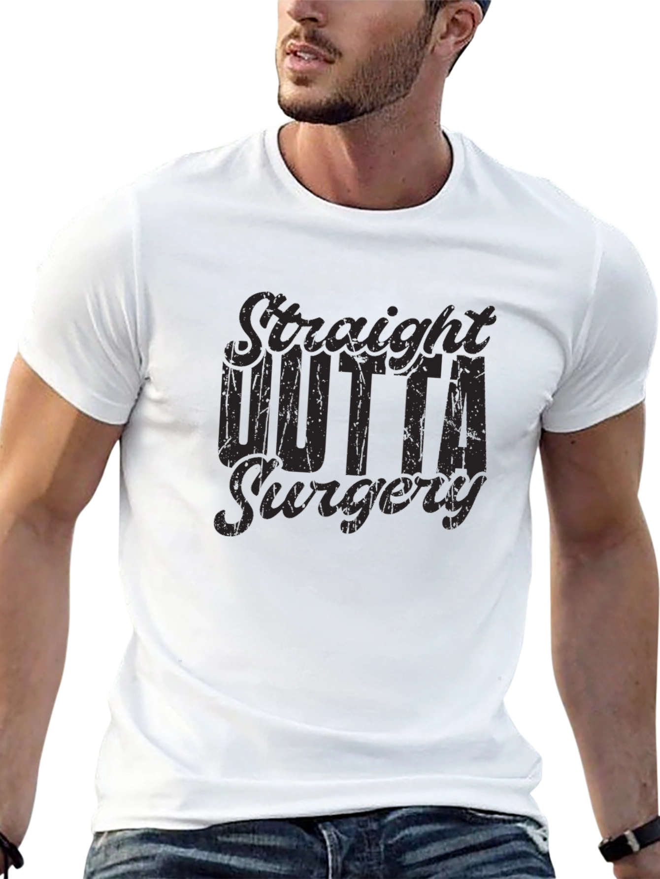 Black Straight Outta Surgery Graphic Tee view 13