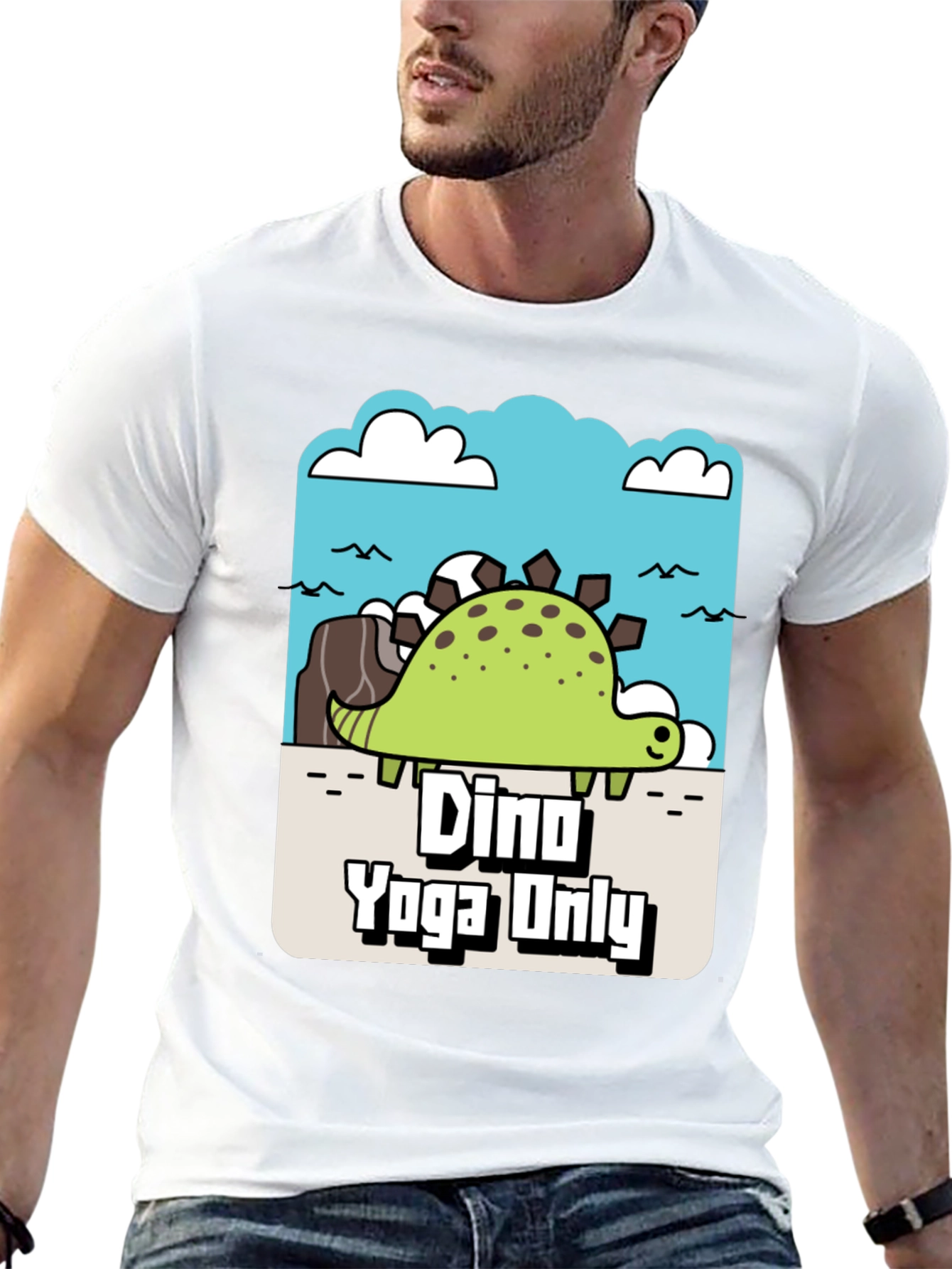 Black Dino Yoga Only Graphic Tee view 13