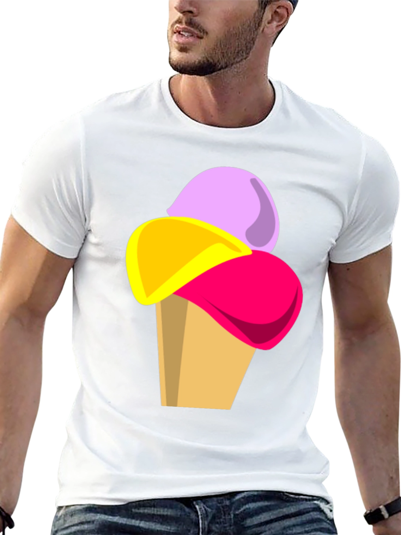 Black Ice Cream Graphic Tee - Fun Casual T-Shirt view 13