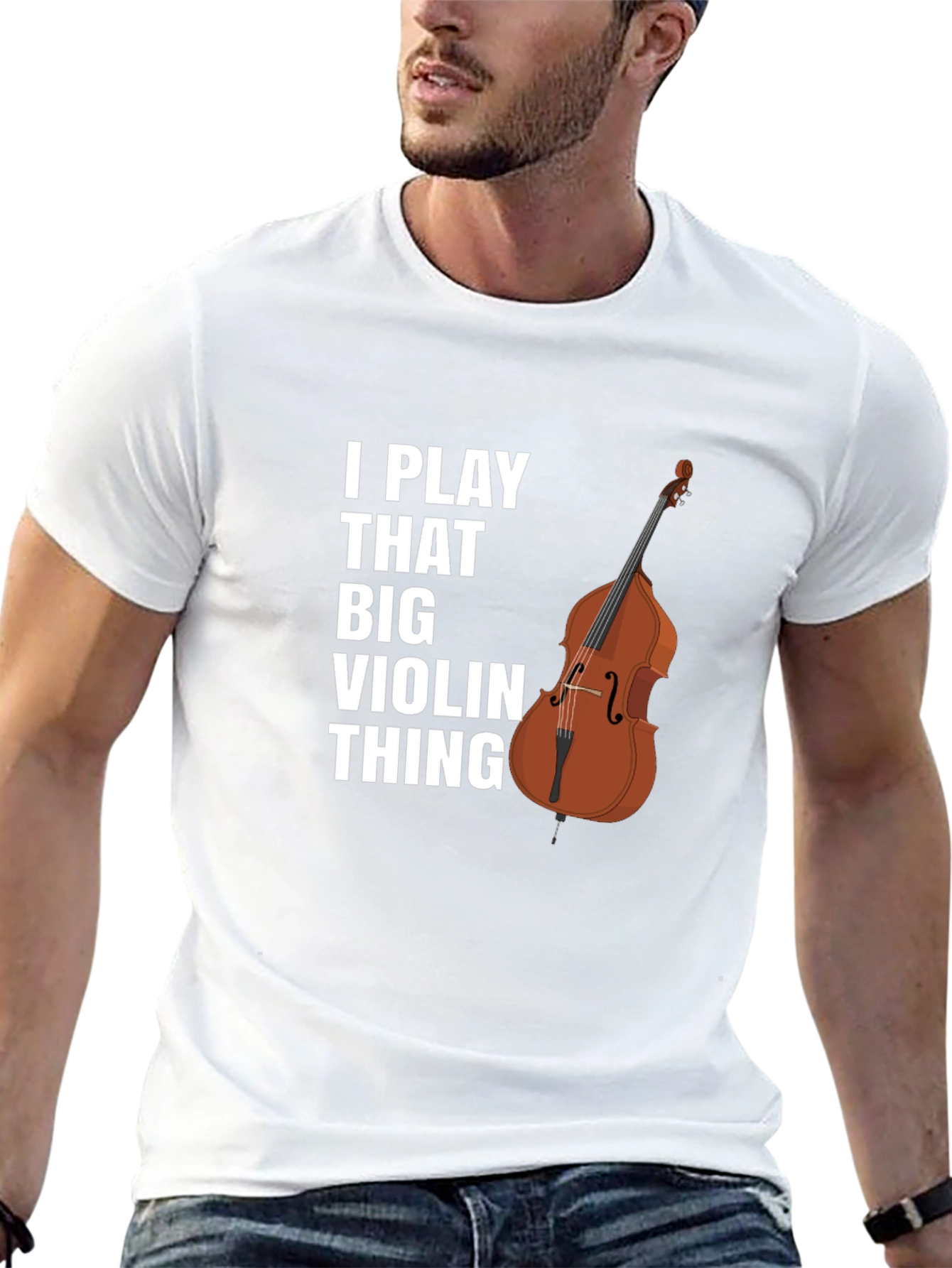 Black I Play That Big Violin Thing T-Shirt view 13